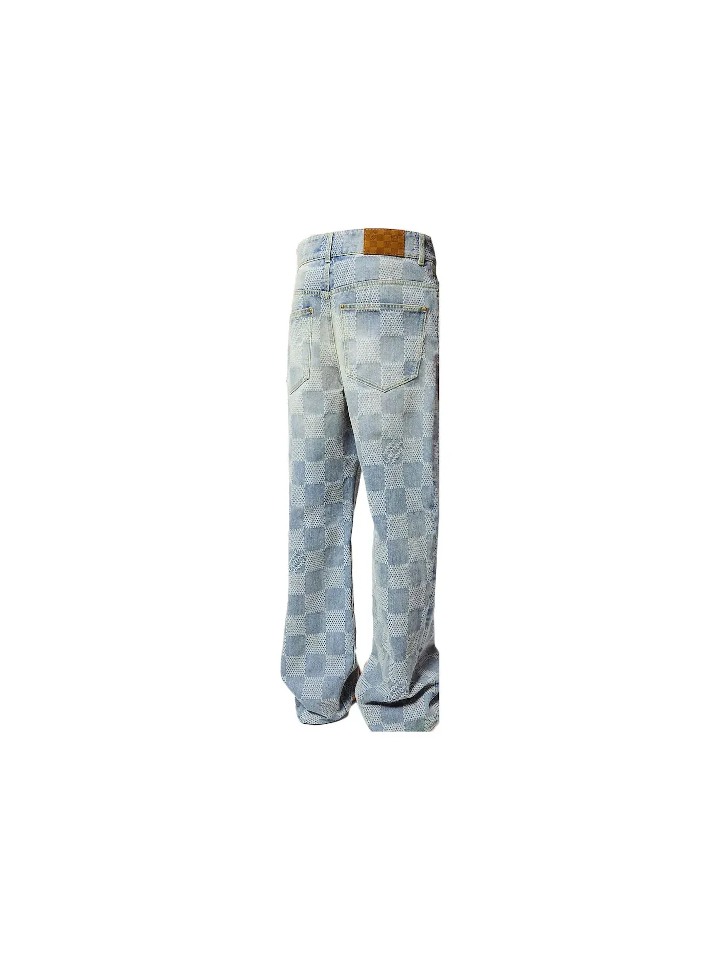 Мужские брюки с принтом Louis Vuitton Damier Denim Skate Pants — изображение 2 из 2, синий