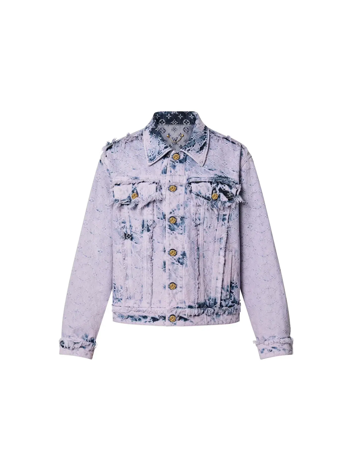 Мужская джинсовая куртка с бахромой Monogram Boyhood Louis Vuitton — изображение 1 из 2, фиолетовый
