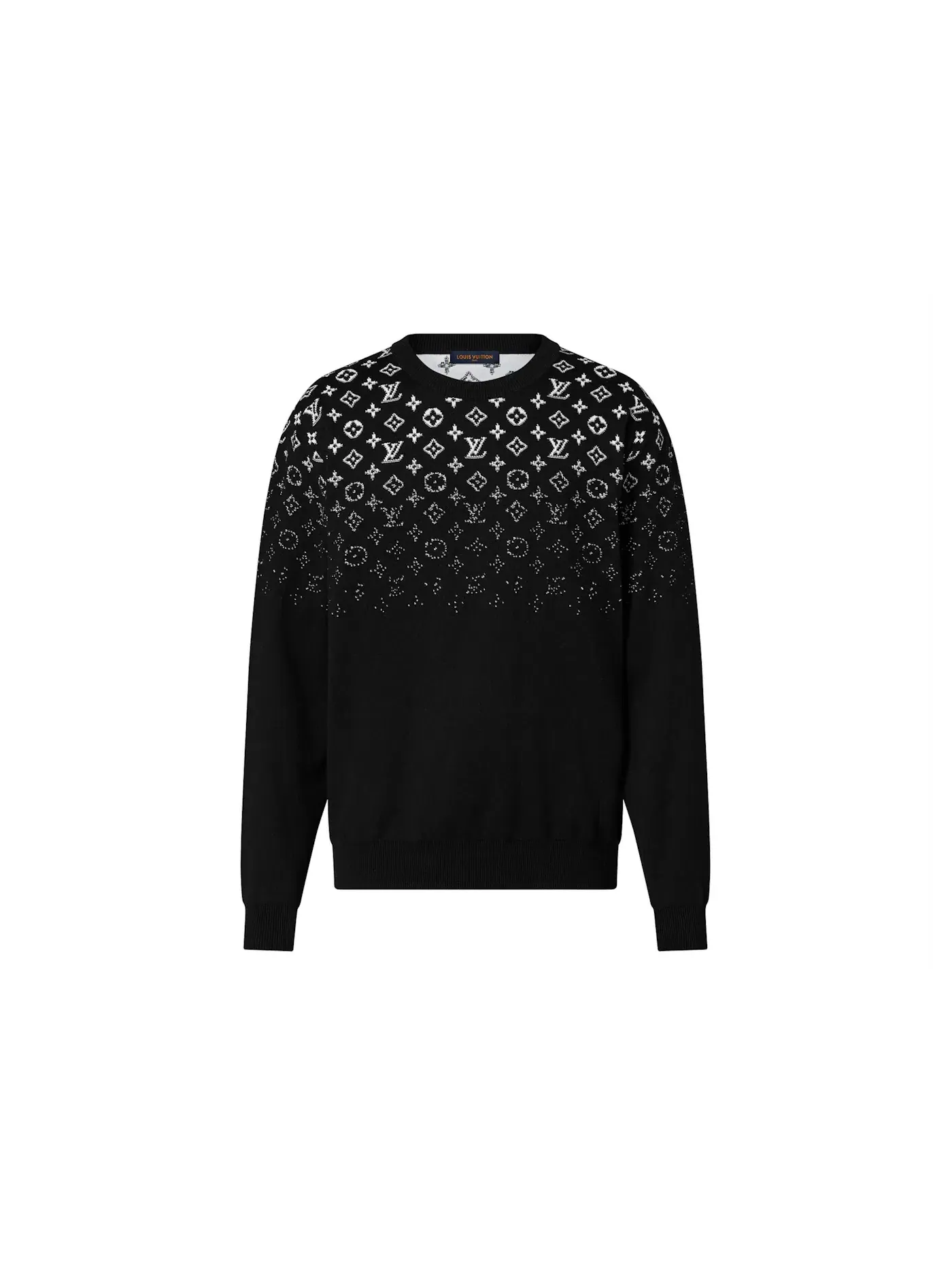 Мужской свитшот хлопковый Crewneck Louis Vuitton — изображение 1 из 1, черный/белый