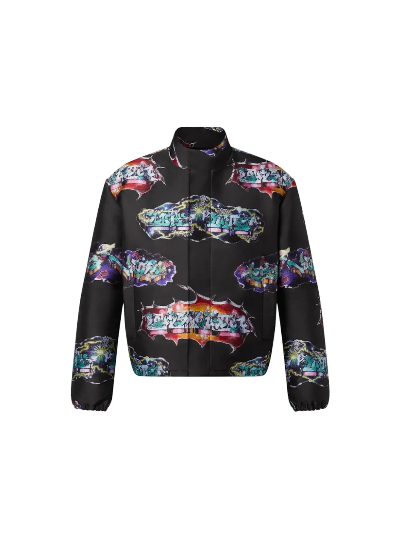 Мужская куртка-бомбер с принтом Graffiti Print Louis Vuitton — изображение 1 из 1, черный