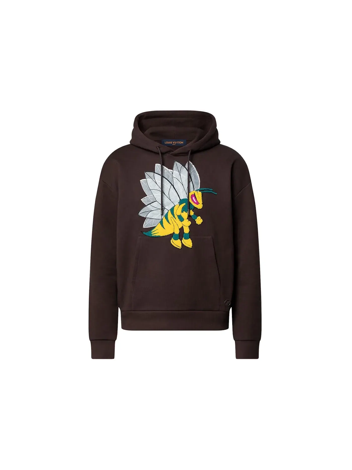 Мужской худи с принтом Graphic Bee Patched Hoodie Louis Vuitton — изображение 1 из 1, коричневый