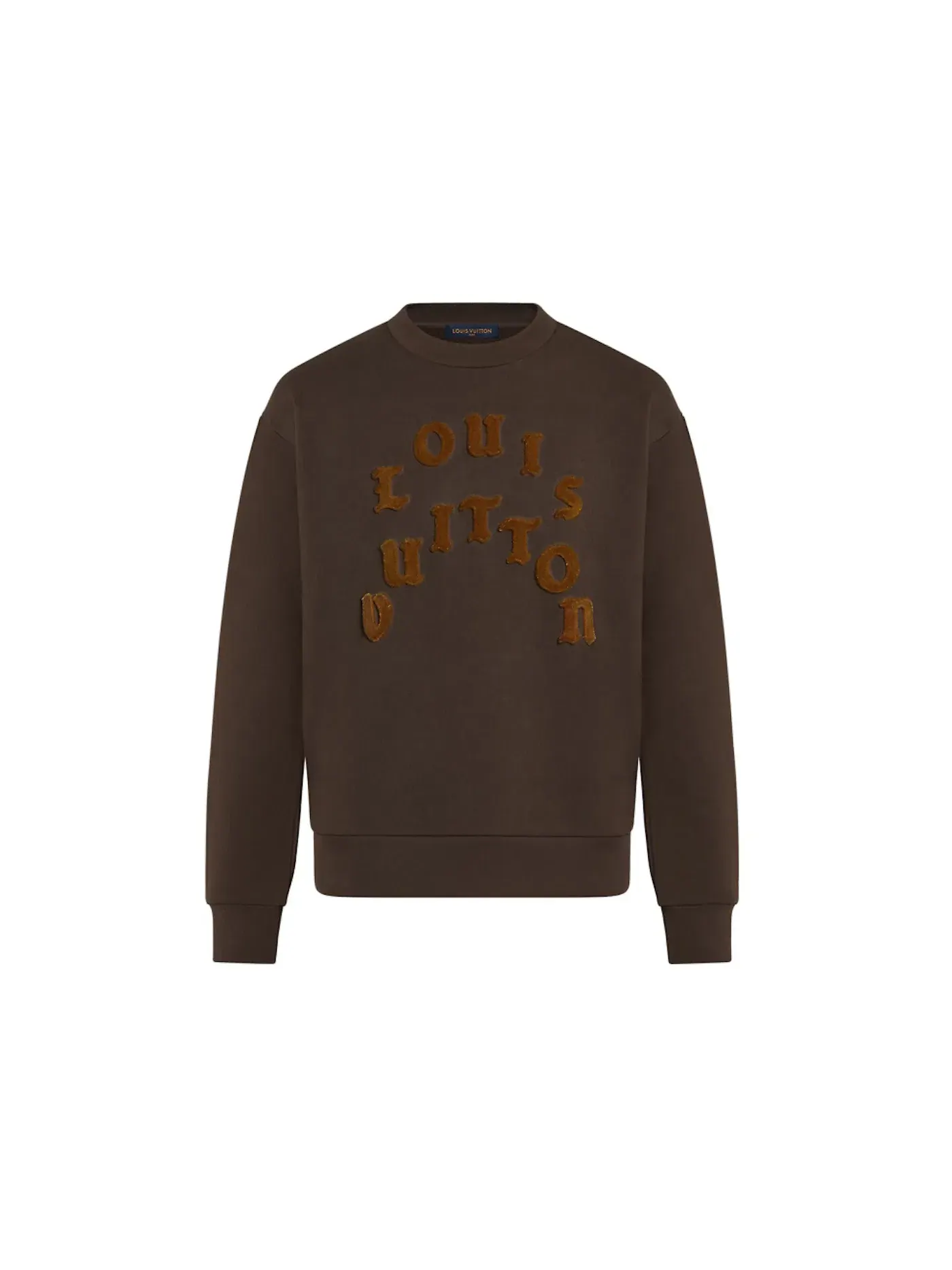 Мужской свитшот с воротником Crewneck Louis Vuitton — изображение 1 из 1, коричневый