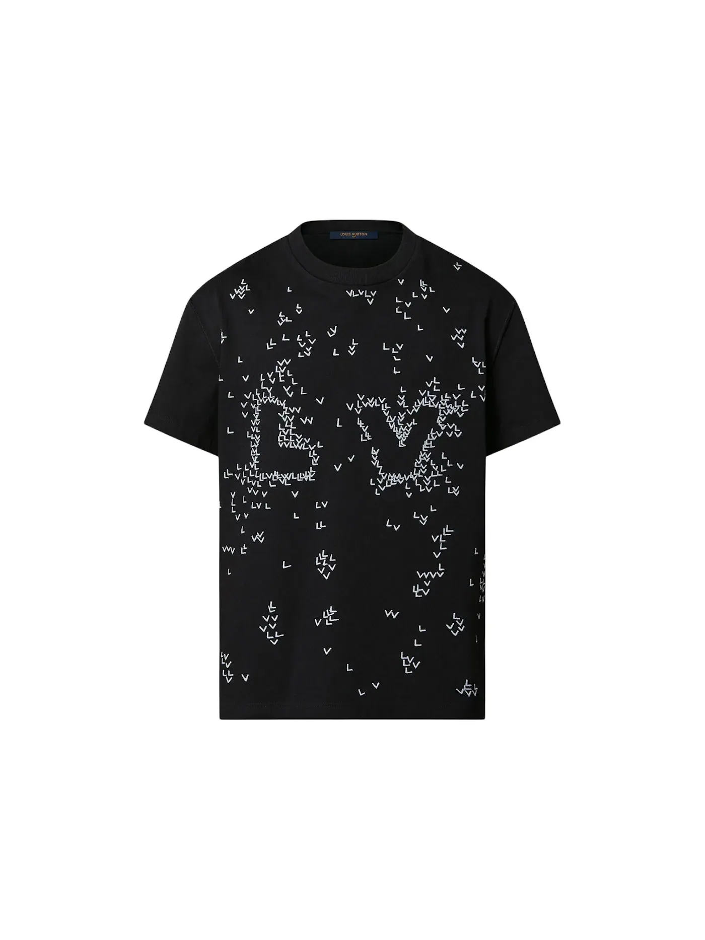Мужская футболка с вышивкой Louis Vuitton LV Spread Embroidery — изображение 1 из 1, черный