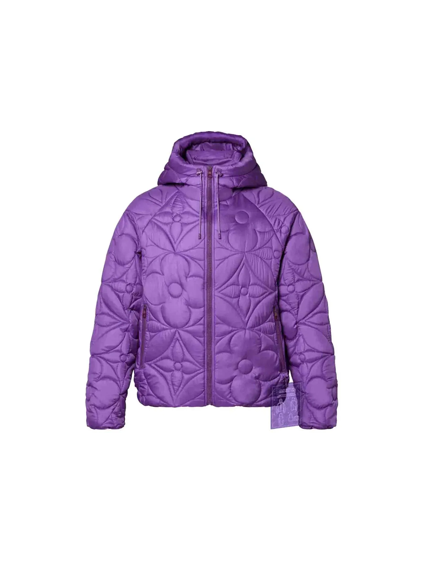 Мужская куртка с принтом Louis Vuitton LVSE Flower Quilted Hoodie Jacket — изображение 1 из 1, фиолетовый