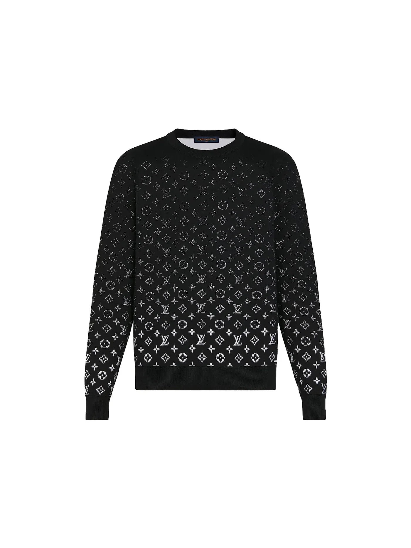 Мужской свитшот с градиентным принтом Crewneck Louis Vuitton — изображение 1 из 2, черный/белый