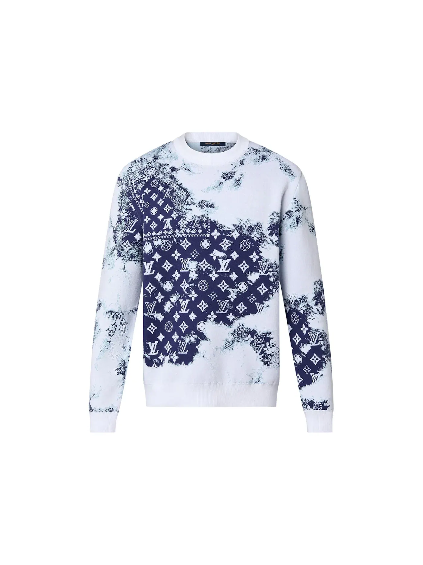 Мужской свитшот с принтом Crewneck Louis Vuitton — изображение 1 из 1, индиго белый