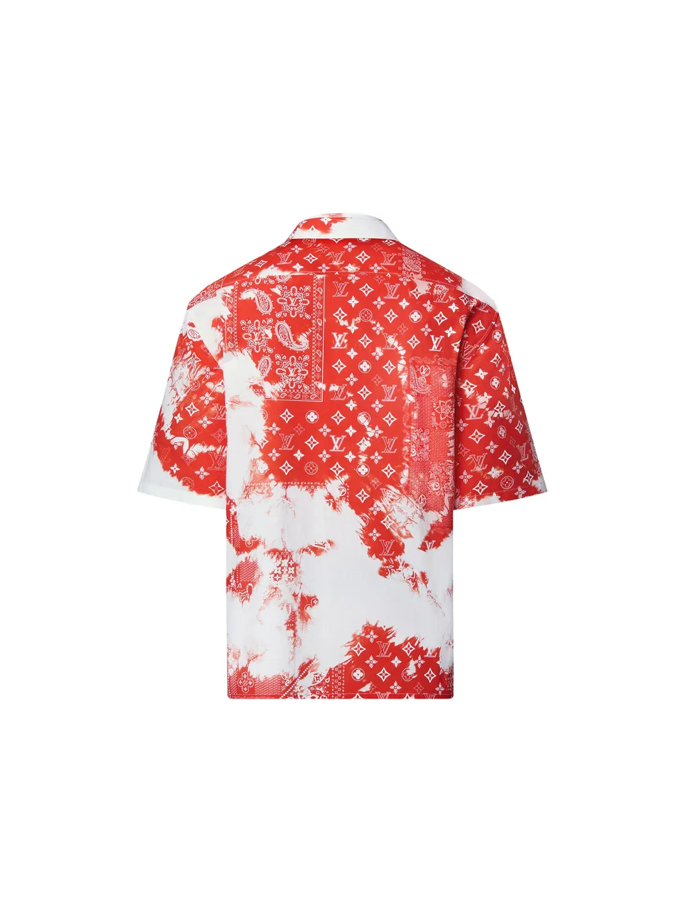 Мужская рубашка с коротким рукавом с принтом Monogram Bandana Louis Vuitton — изображение 2 из 2, оранжевый/белый