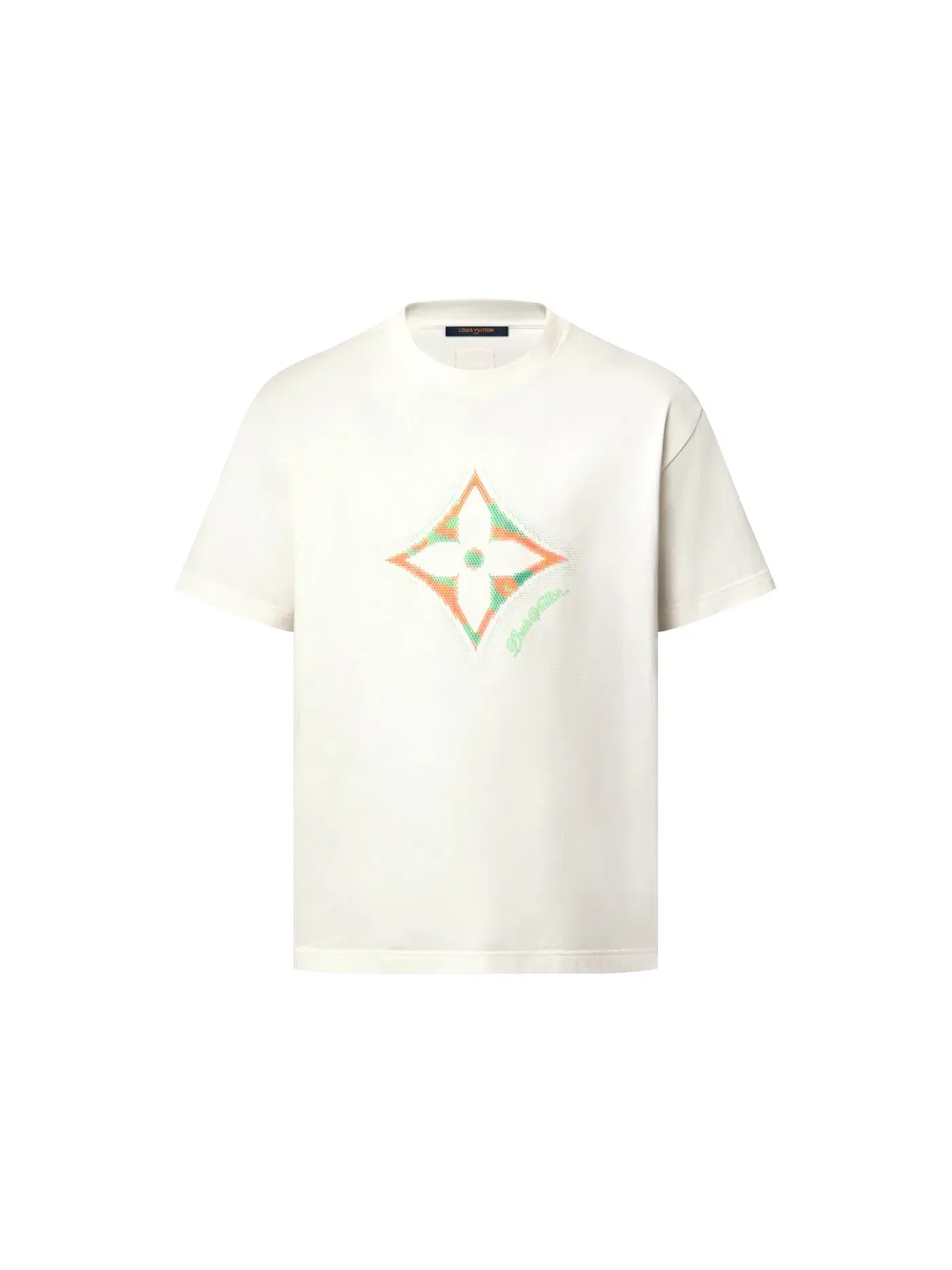 Мужская футболка с градиентным принтом Louis Vuitton Monogram Flower 3D Gradient Print — изображение 1 из 1, белый