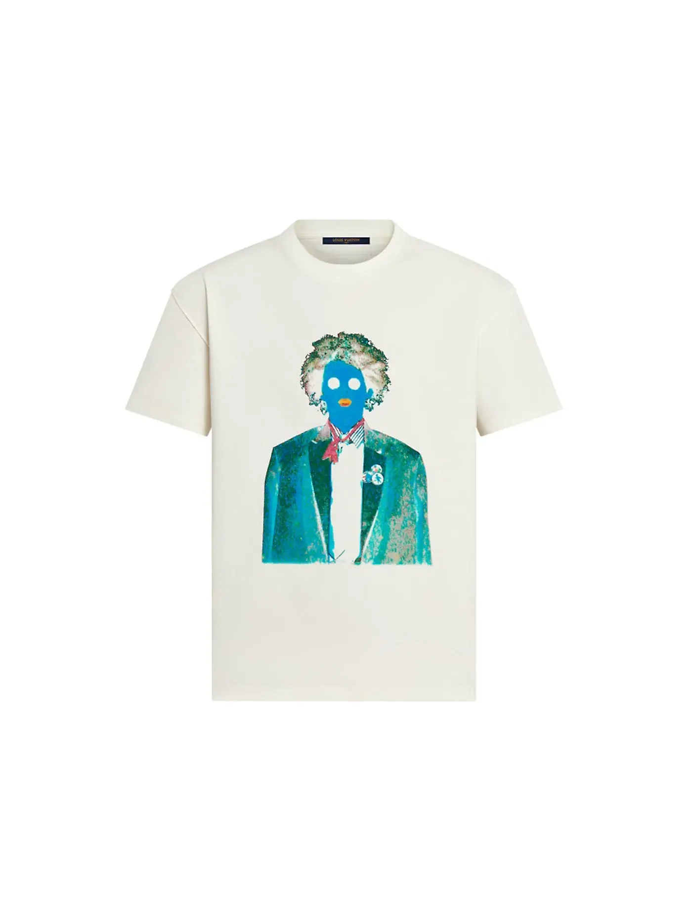 Мужская футболка с принтом Neon Working Man Tee Louis Vuitton — изображение 1 из 1, белый