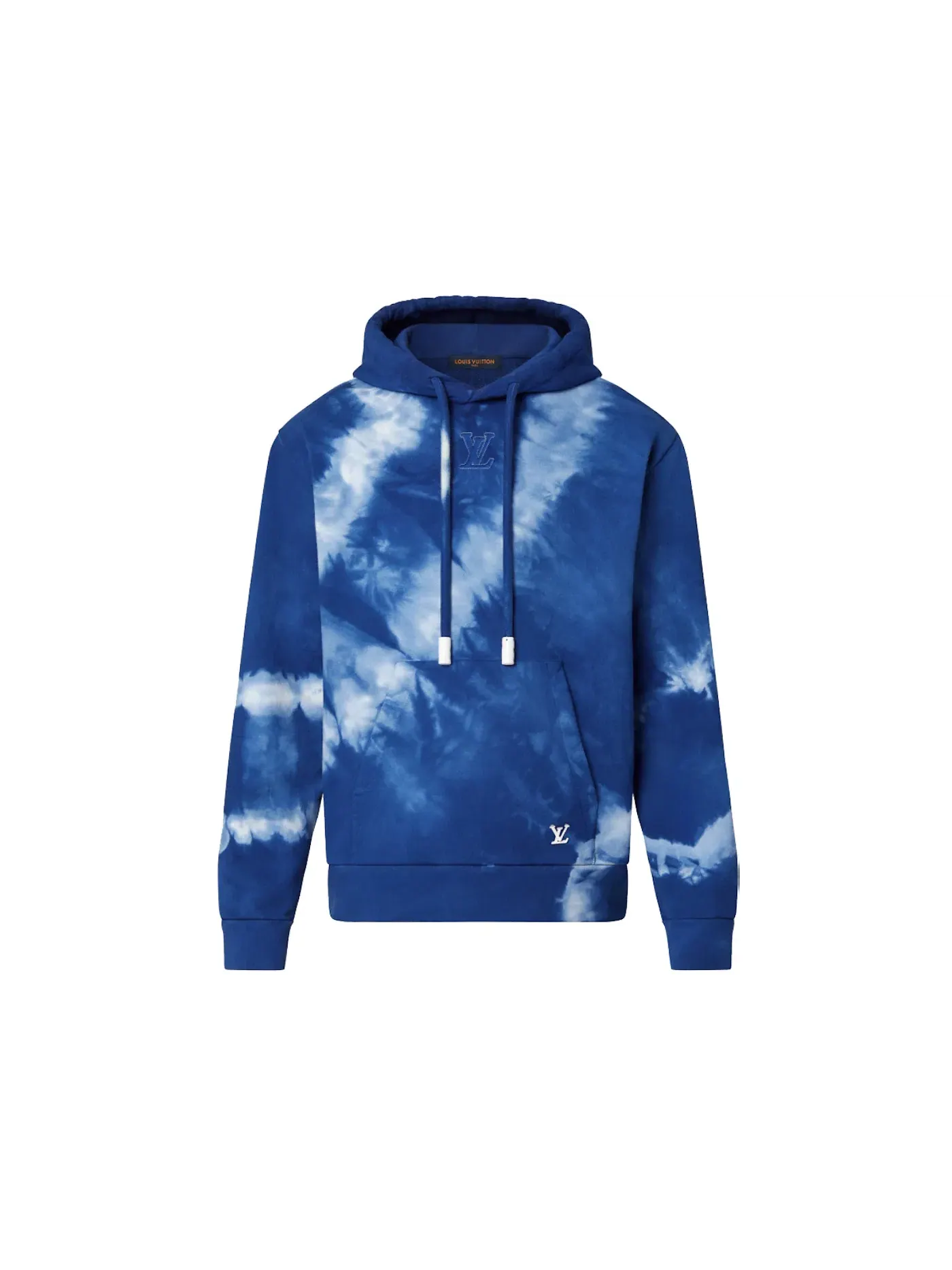 Мужской худи с принтом Hoodie with LV Signature Louis Vuitton — изображение 1 из 1, серый/синий