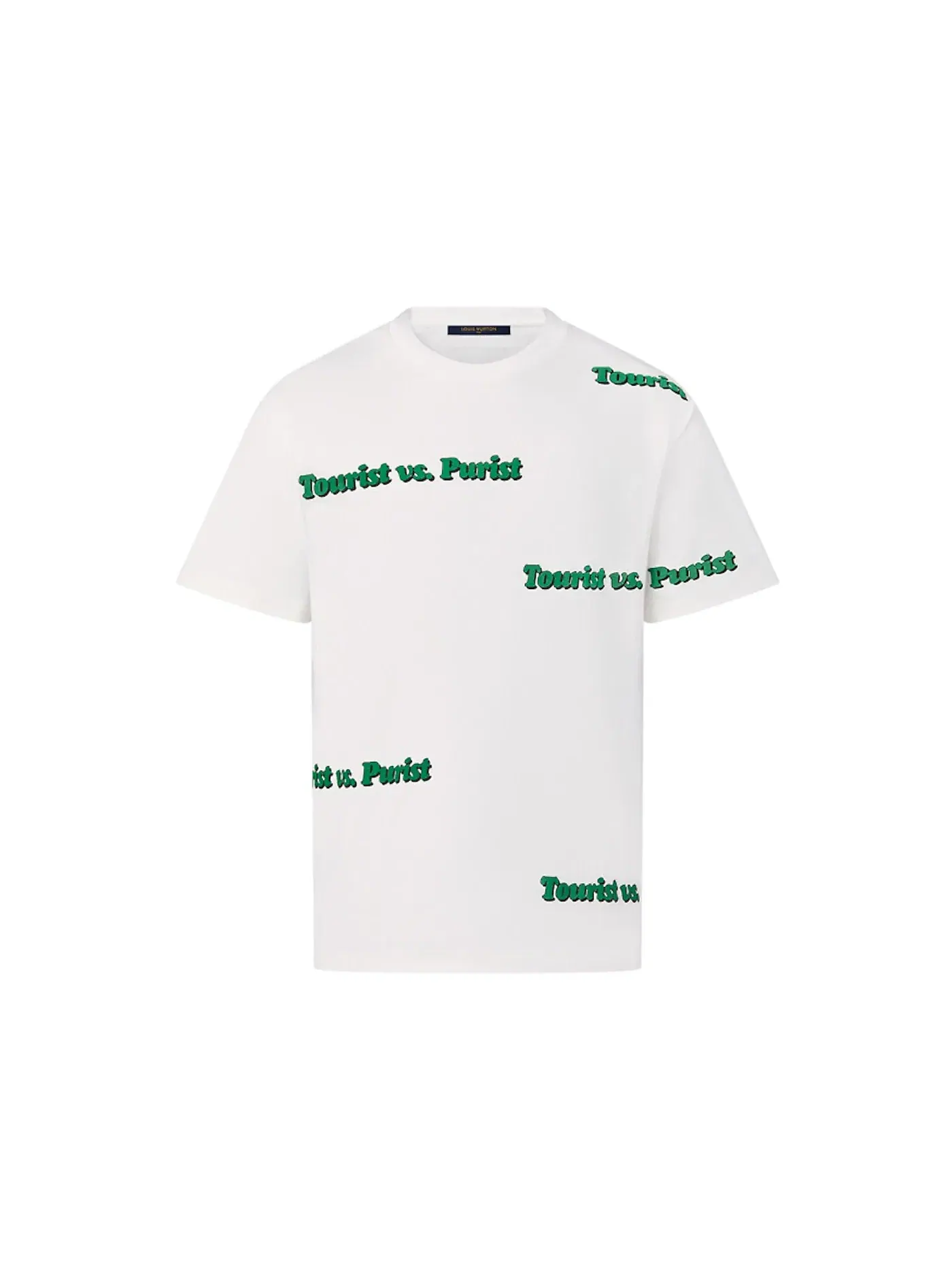Мужская футболка с принтом Louis Vuitton Tourist VS Purist Printed Tee — изображение 1 из 1, зеленый