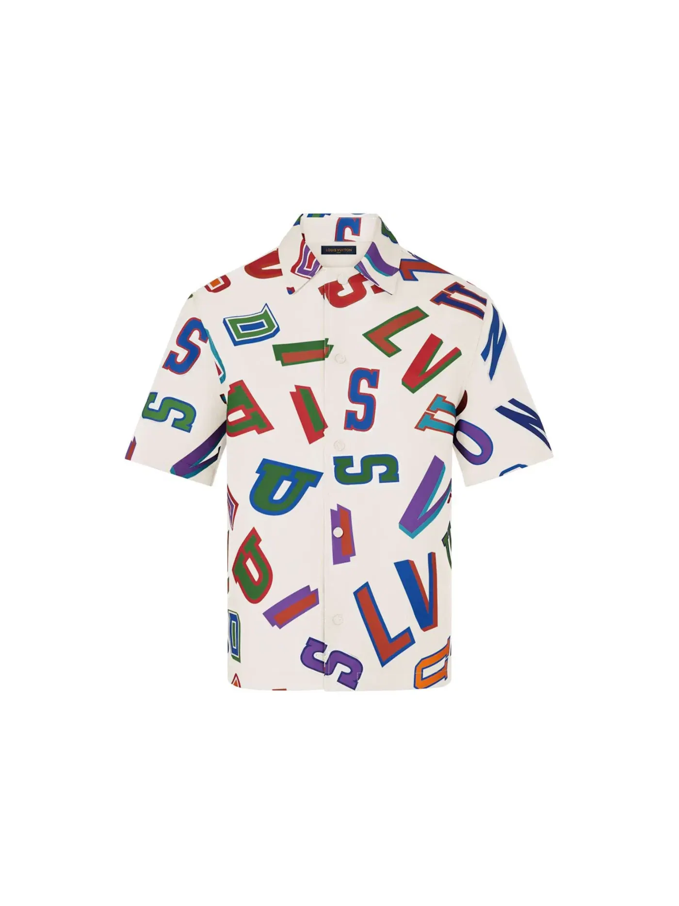 Мужская рубашка-оверсайз с принтом Louis Vuitton x NBA Basketball Letters Overshirt — изображение 1 из 1, бежевый