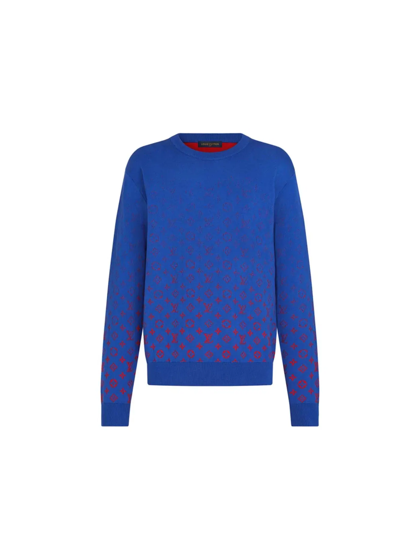 Мужской свитшот с принтом Louis Vuitton x NBA LVSE Monogram Degrade Crewneck — изображение 1 из 1, синий