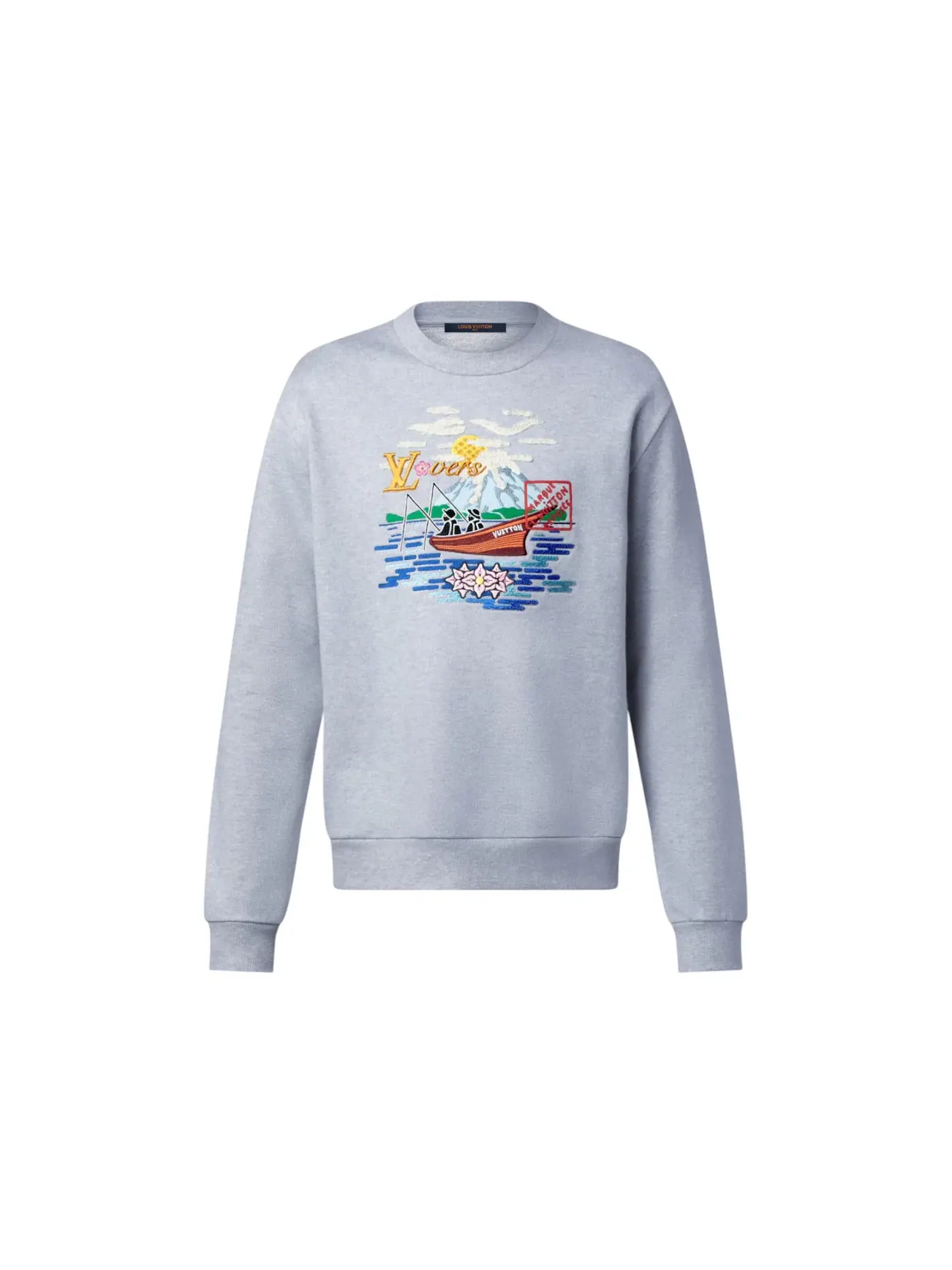Мужской свитшот с вышивкой Louis Vuitton x Nigo Sweatshirt Louis Vuitton — изображение 1 из 1, темный серый