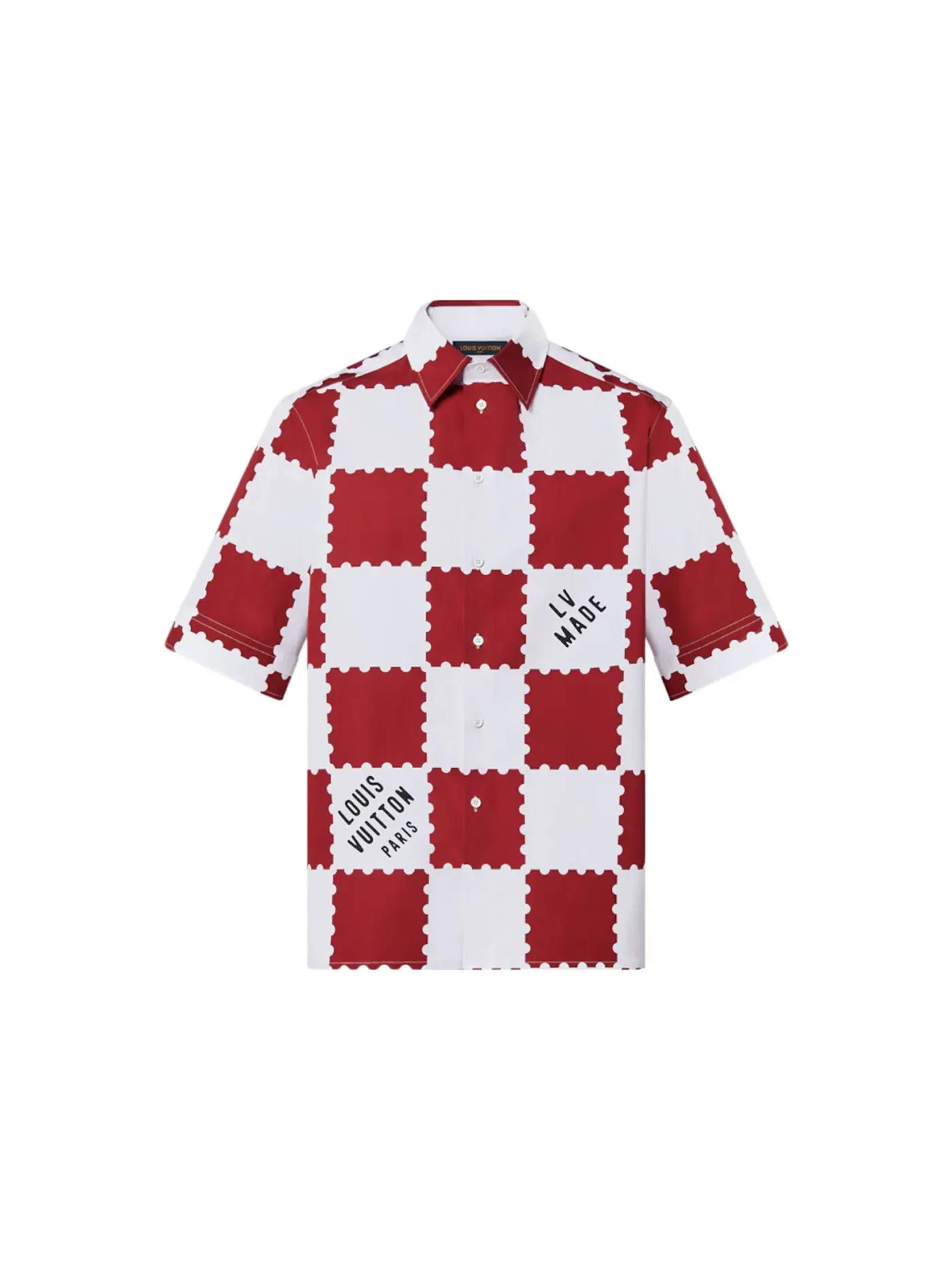 Мужская рубашка с коротким рукавом Louis Vuitton x Nigo Giant Damier — изображение 1 из 1, красный
