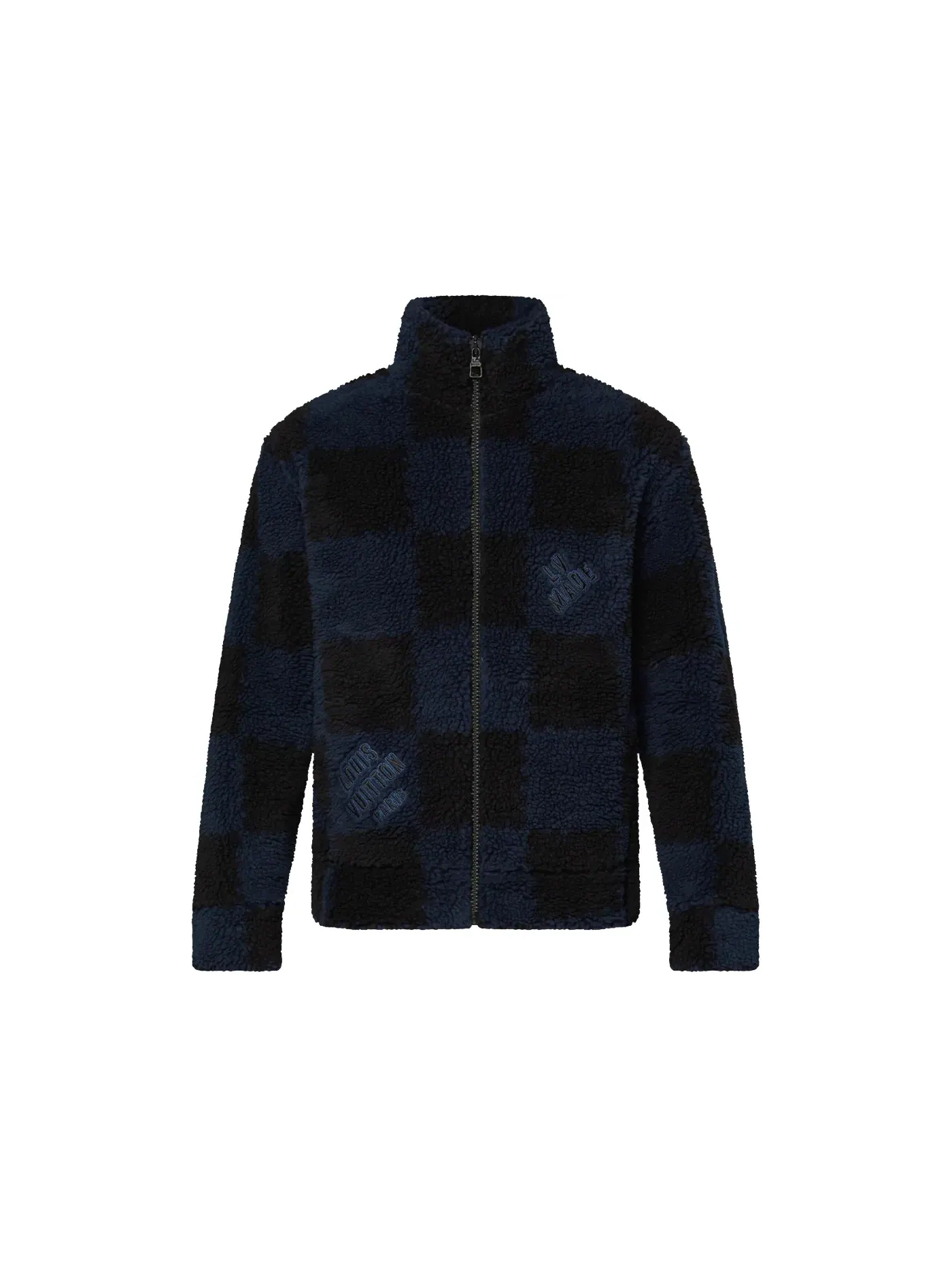 Мужская куртка с принтом Louis Vuitton x Nigo Jacquared Damier Fleece Blouson, Dark Ocean — изображение 1 из 1