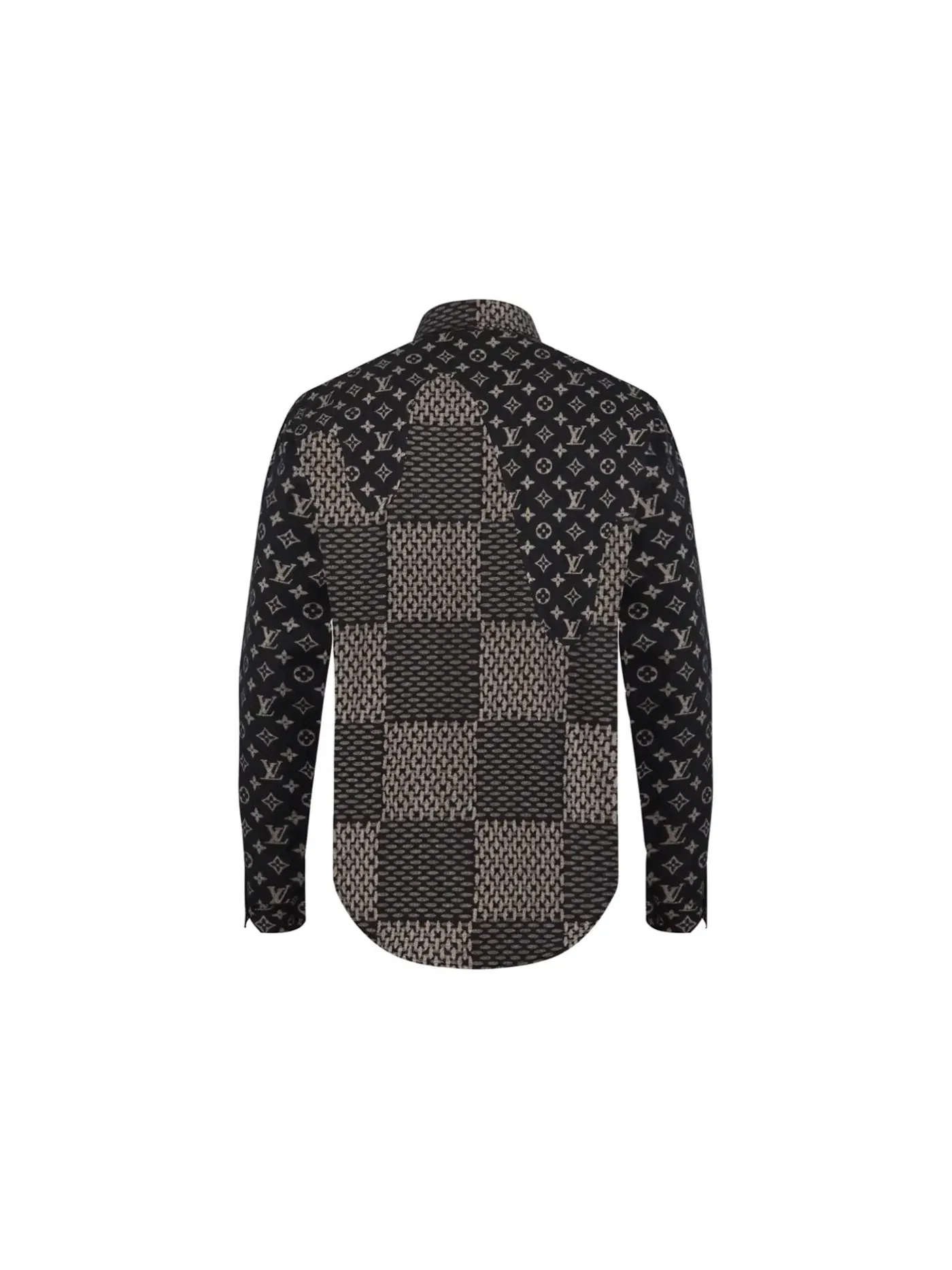 Мужская фланелевая рубашка с принтом MNGM Waves Giant Damier Louis Vuitton, Charbon — изображение 2 из 2