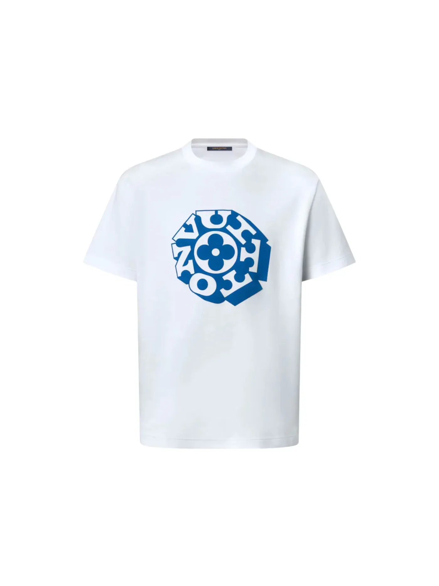 Мужская футболка с принтом Louis Vuitton x Nigo Printed Signature T-Shirt Louis Vuitton — изображение 1 из 1, белый