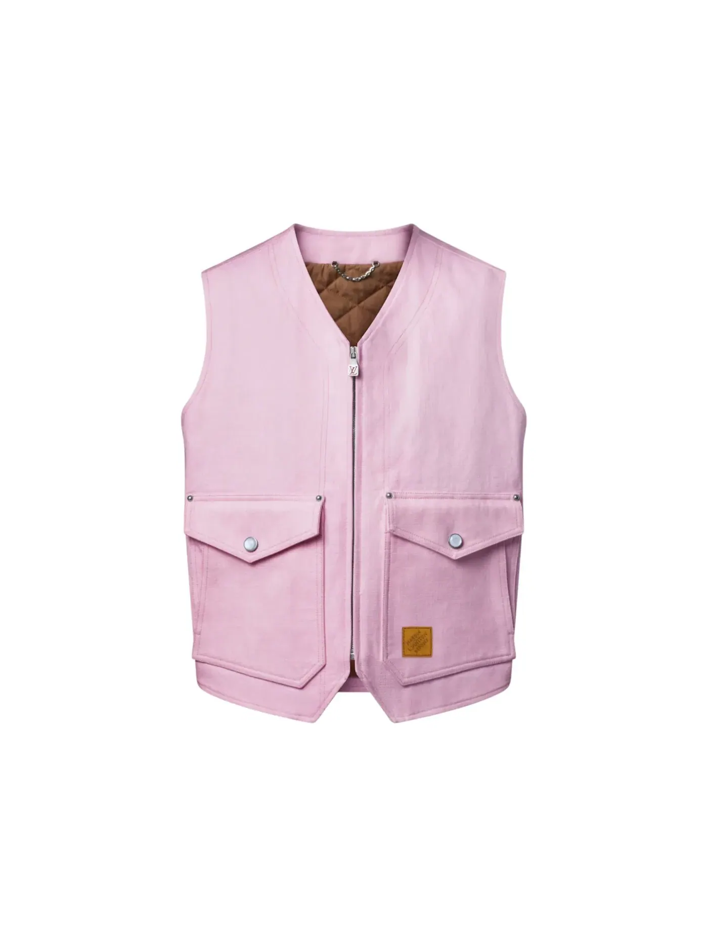 Мужской жилет LV x Nigo Workwear Gilet Louis Vuitton — изображение 1 из 1, розовый