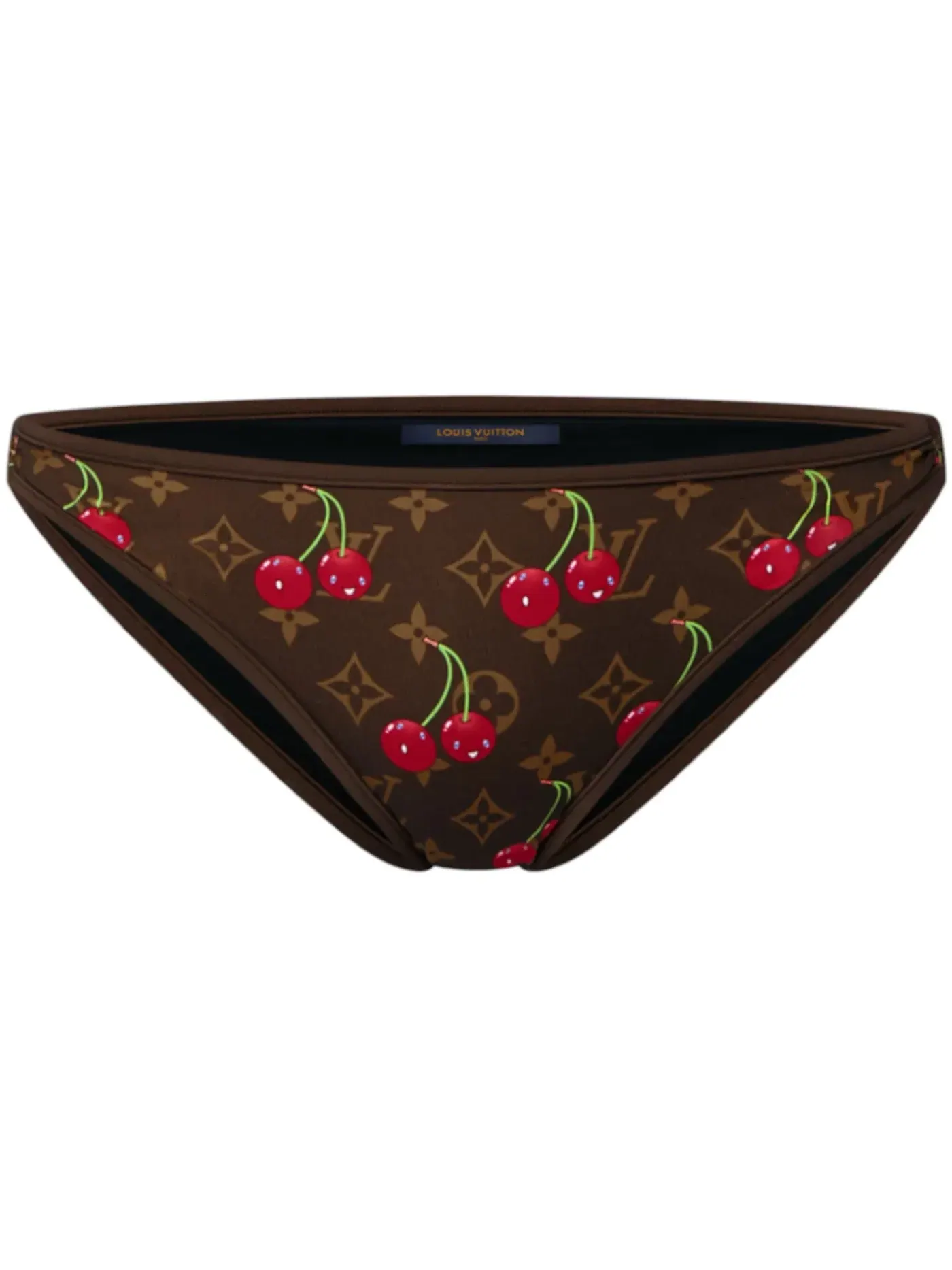 Женские плавки бикини с принтом Cherry Bikini Bottoms Louis Vuitton — изображение 1 из 1, коричневый