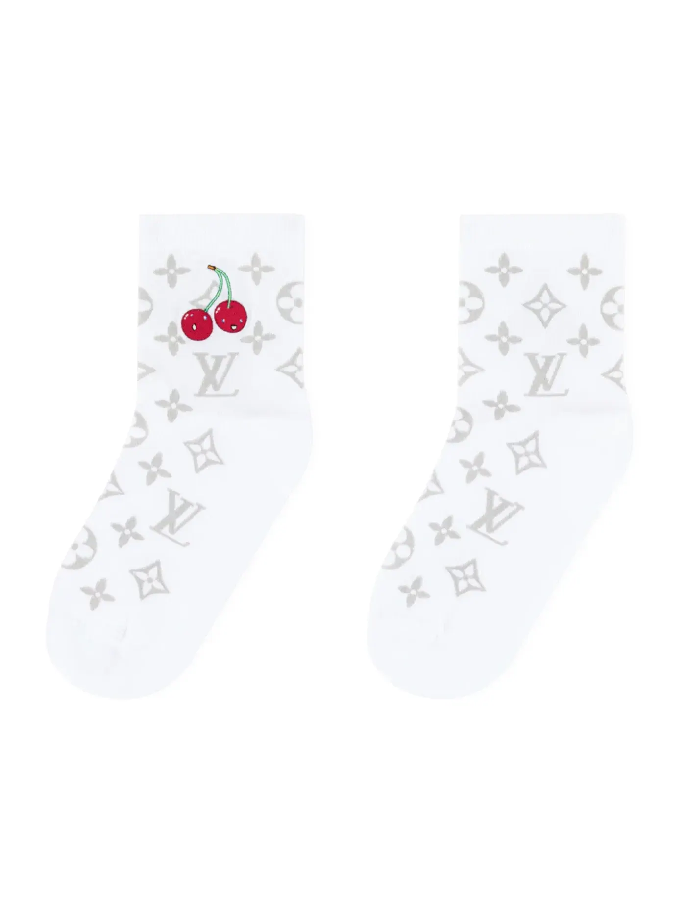 Унисекс носки Louis Vuitton x Takashi Murakami Monogram Cherry — изображение 2 из 2, белый