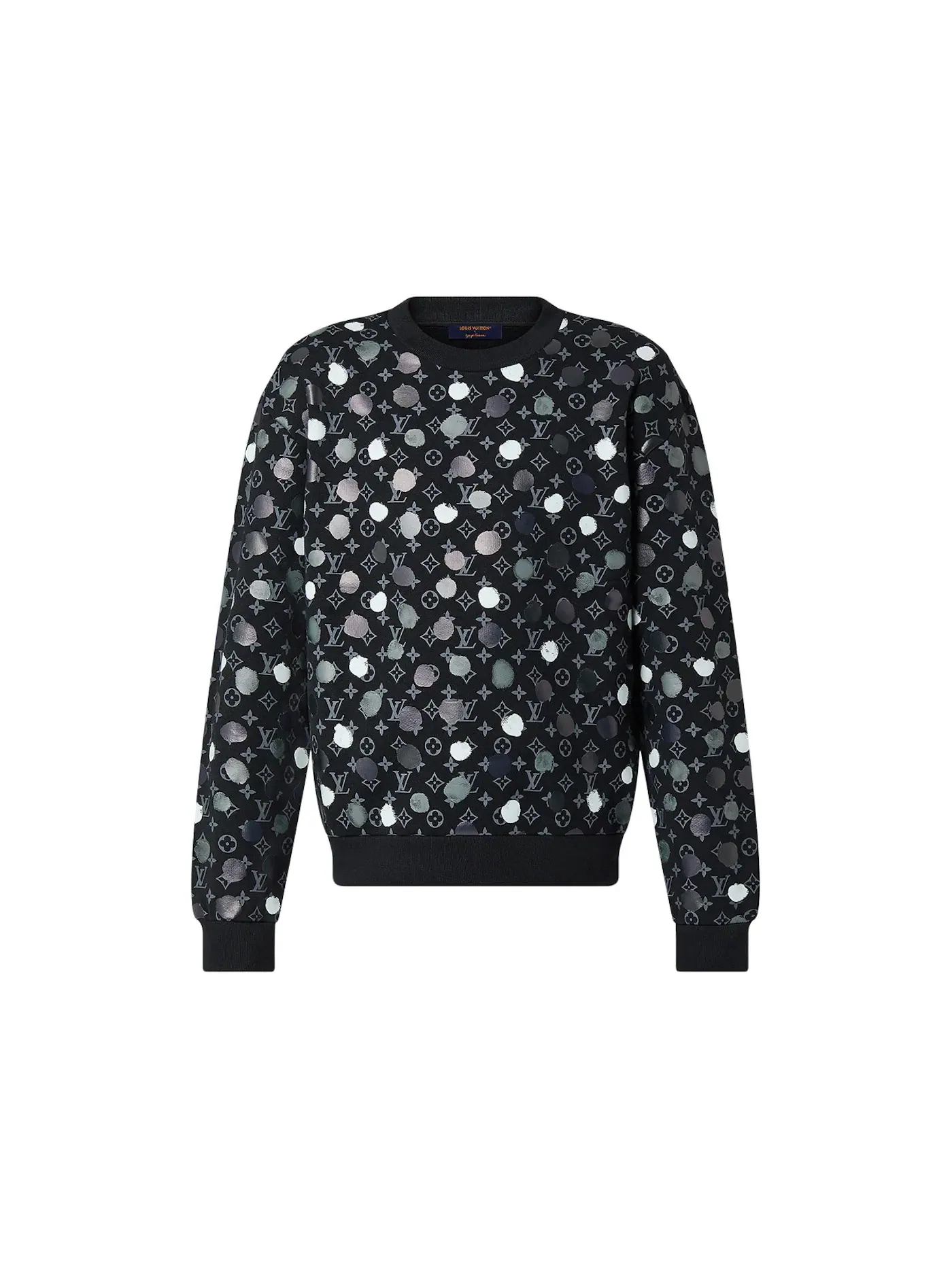 Мужской свитшот с принтом Louis Vuitton x Yayoi Kusama Infinity Dots — изображение 1 из 1, черный