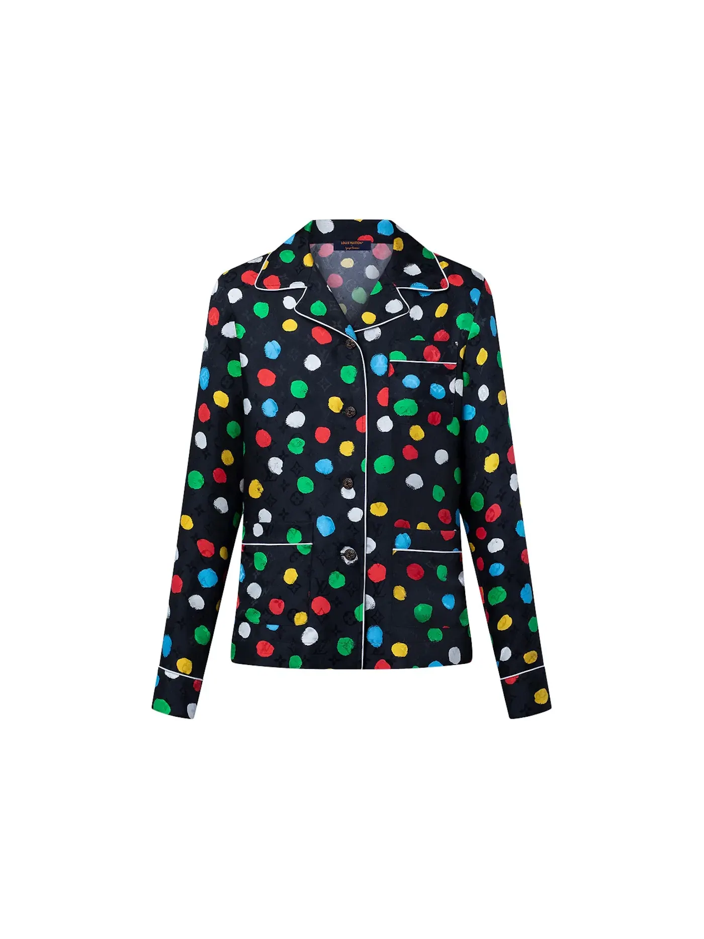 Женская рубашка с принтом Painted Dots Louis Vuitton — изображение 1 из 1, черный