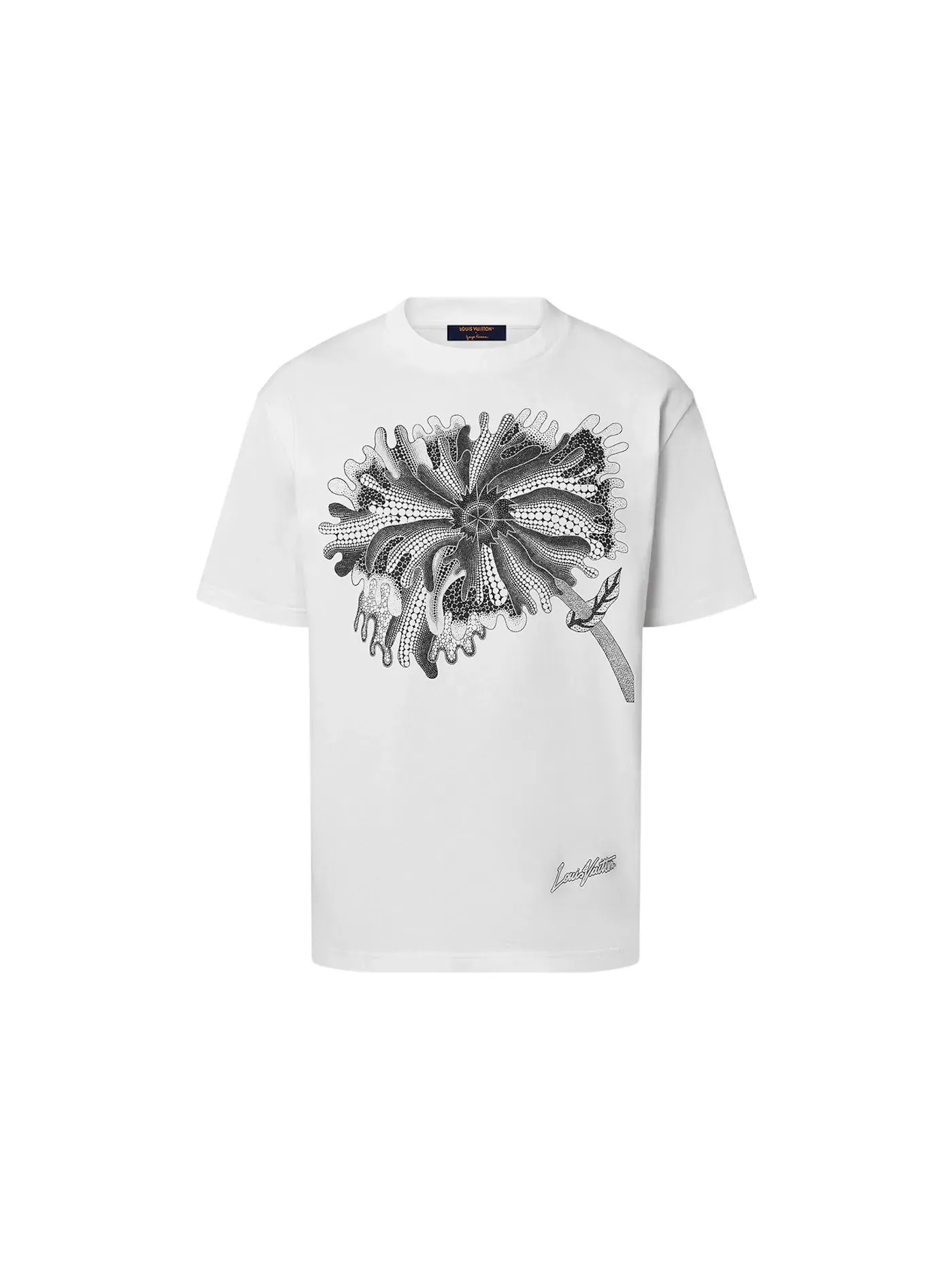 Мужская футболка с принтом Louis Vuitton x Yayoi Kusama Psychedelic Flower Regular T-Shirt — изображение 1 из 1, белый