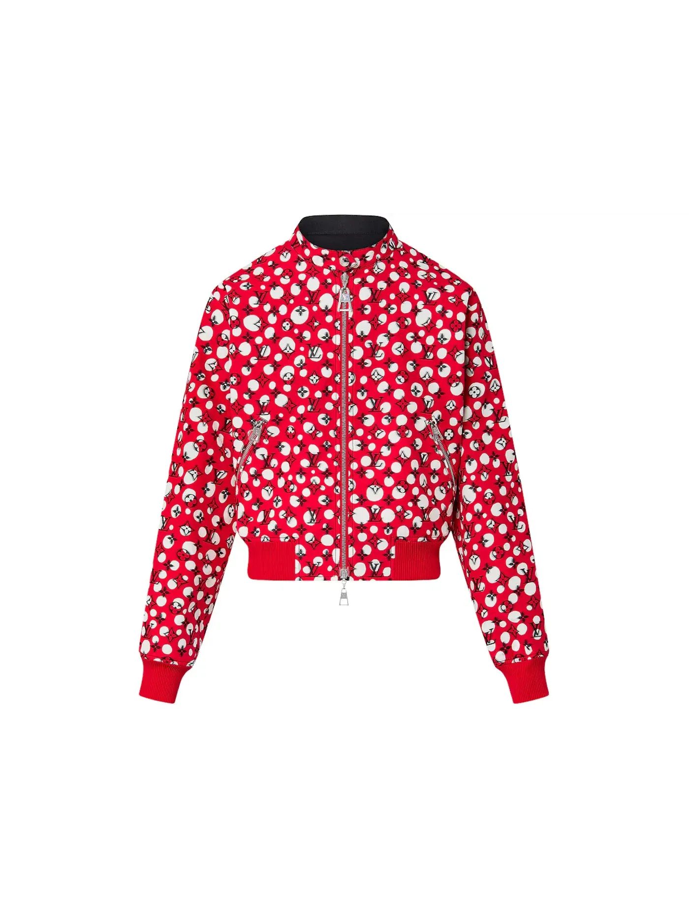 Женская куртка-бомбер с принтом Reversible Infinity Dots Louis Vuitton — изображение 1 из 2, красный/белый