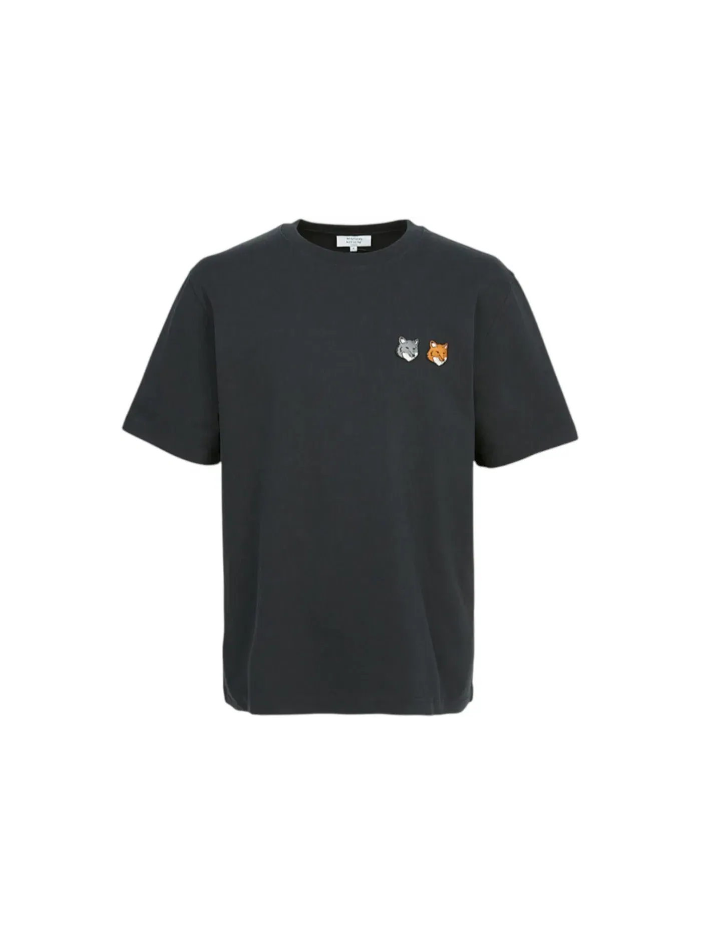 Мужская футболка с принтом Double Bold Fox Head Maison Kitsune — изображение 1 из 1, черный