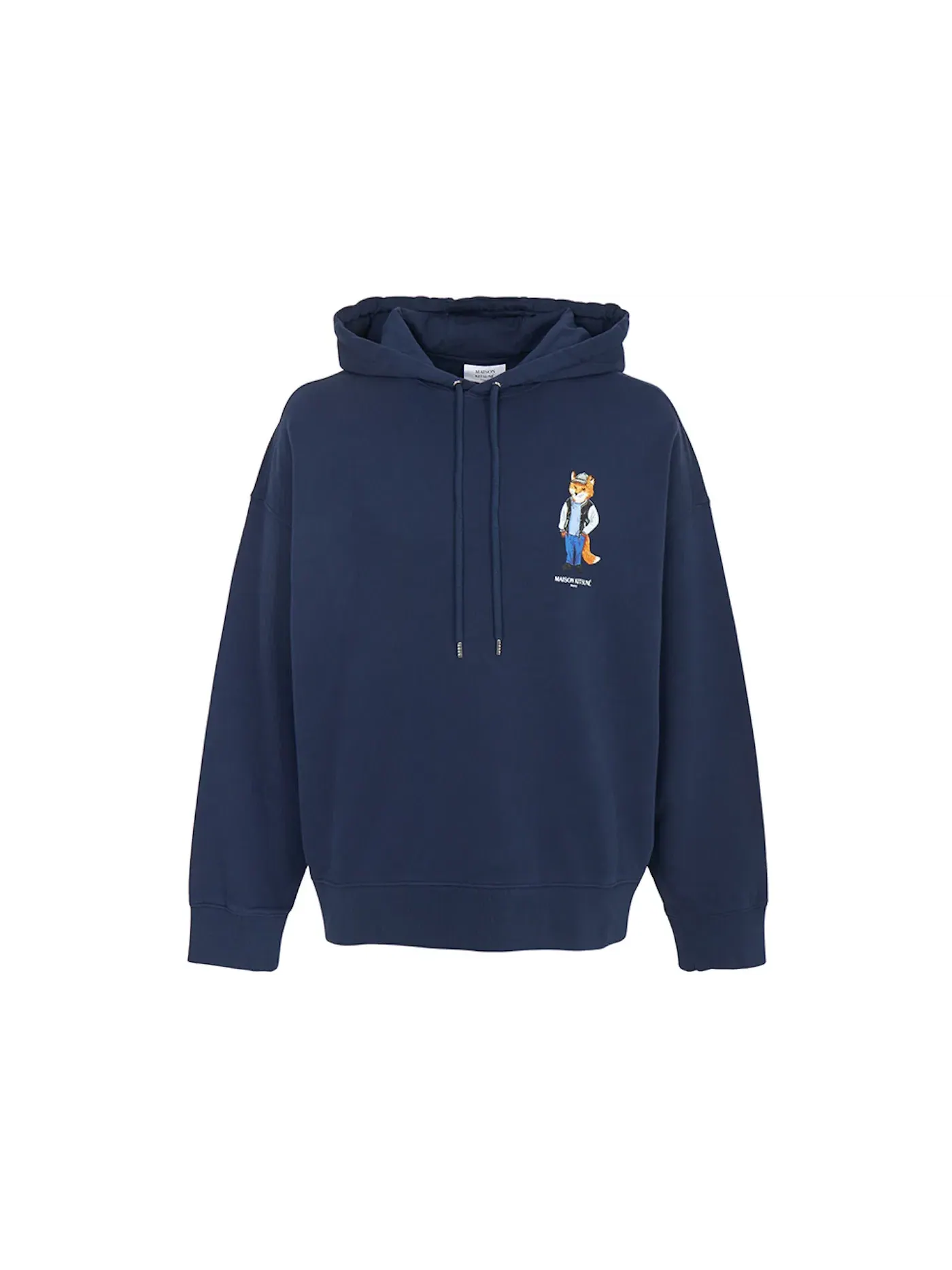 Мужской худи с принтом Dressed Fox Maison Kitsune — изображение 1 из 1, темно-синий