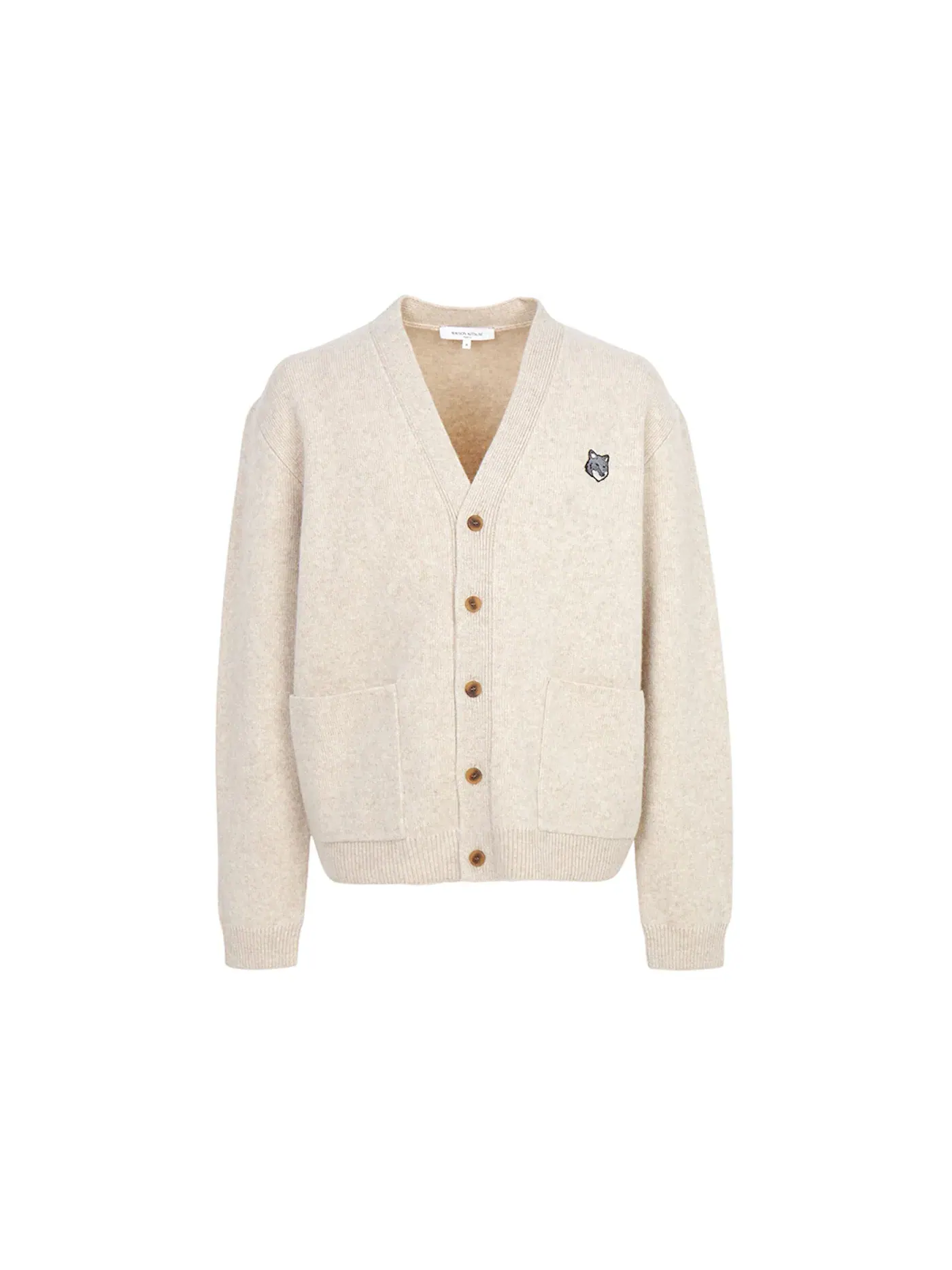 Мужской кардиган Fox Head Maison Kitsune — изображение 1 из 1, бежевый