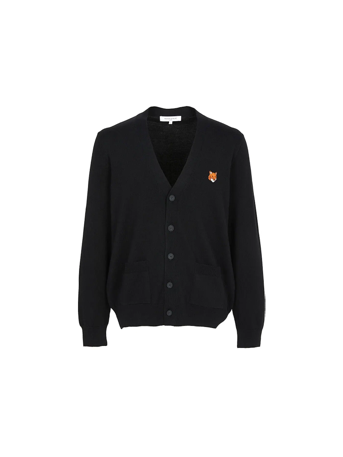 Мужской кардиган с принтом Fox Head Maison Kitsune — изображение 1 из 1, черный