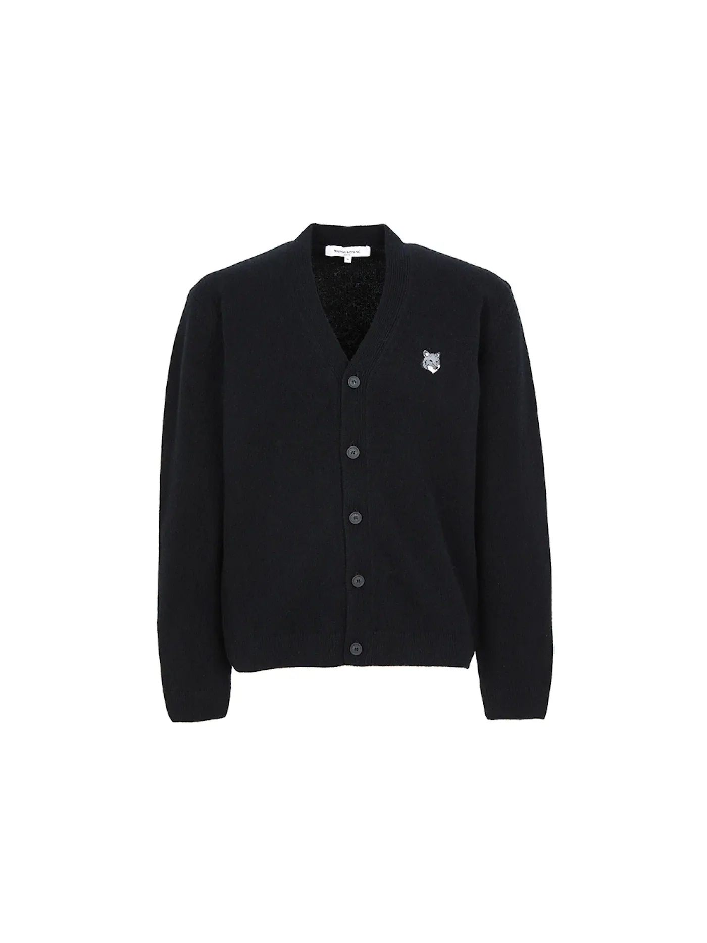 Мужской кардиган с принтом Fox Head Maison Kitsune — изображение 1 из 1, черный