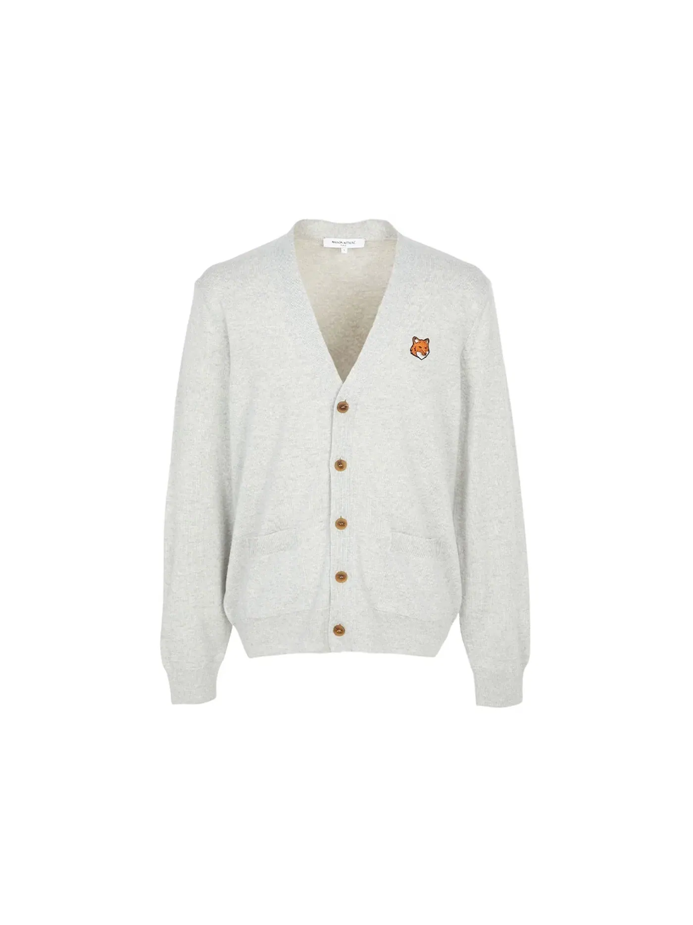 Мужской кардиган с принтом Fox Head Maison Kitsune — изображение 1 из 1, серый