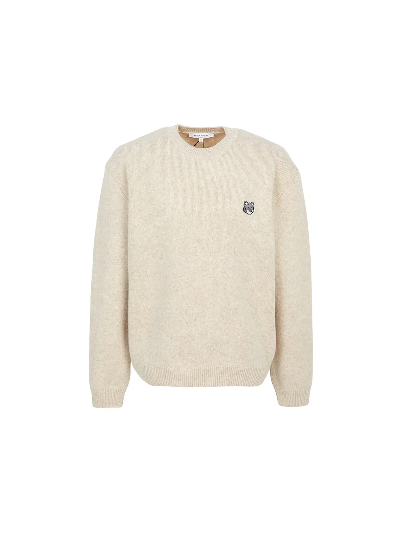 Мужской свитер с принтом Fox Head Knit Sweater Maison Kitsune — изображение 1 из 1, бежевый
