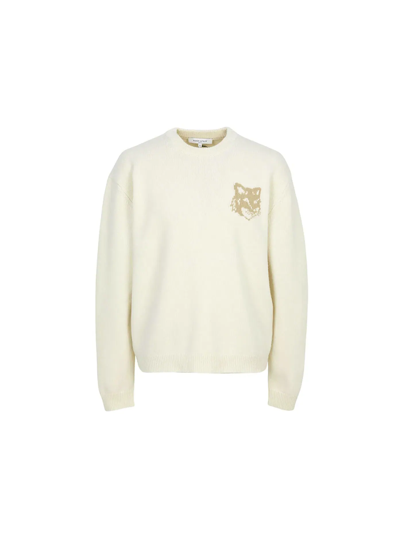 Мужской свитер с узором Fox Head Maison Kitsune — изображение 1 из 1, белый