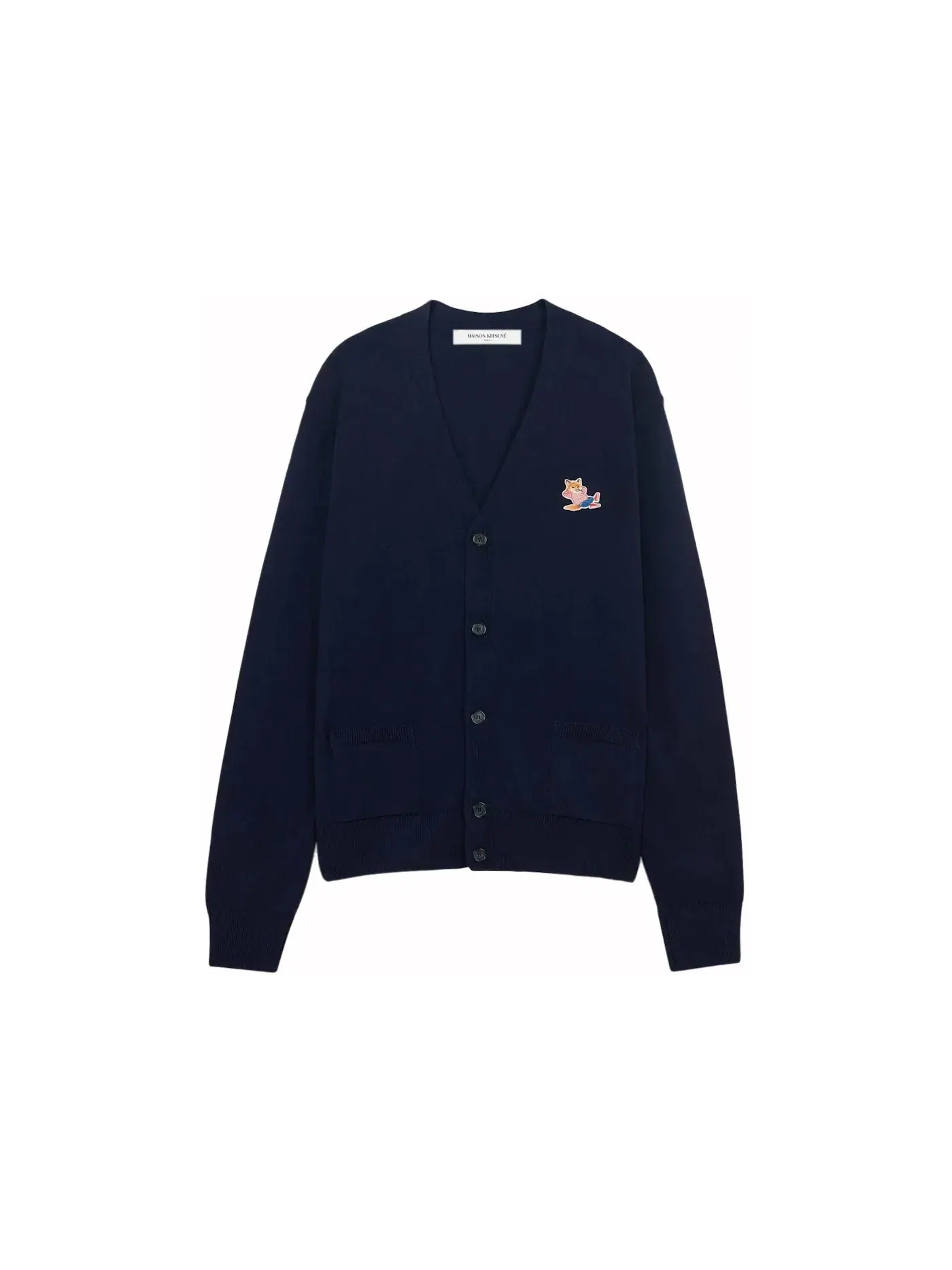 Женский кардиган с принтом Fox Head Patch Maison Kitsune — изображение 1 из 1, темно-синий