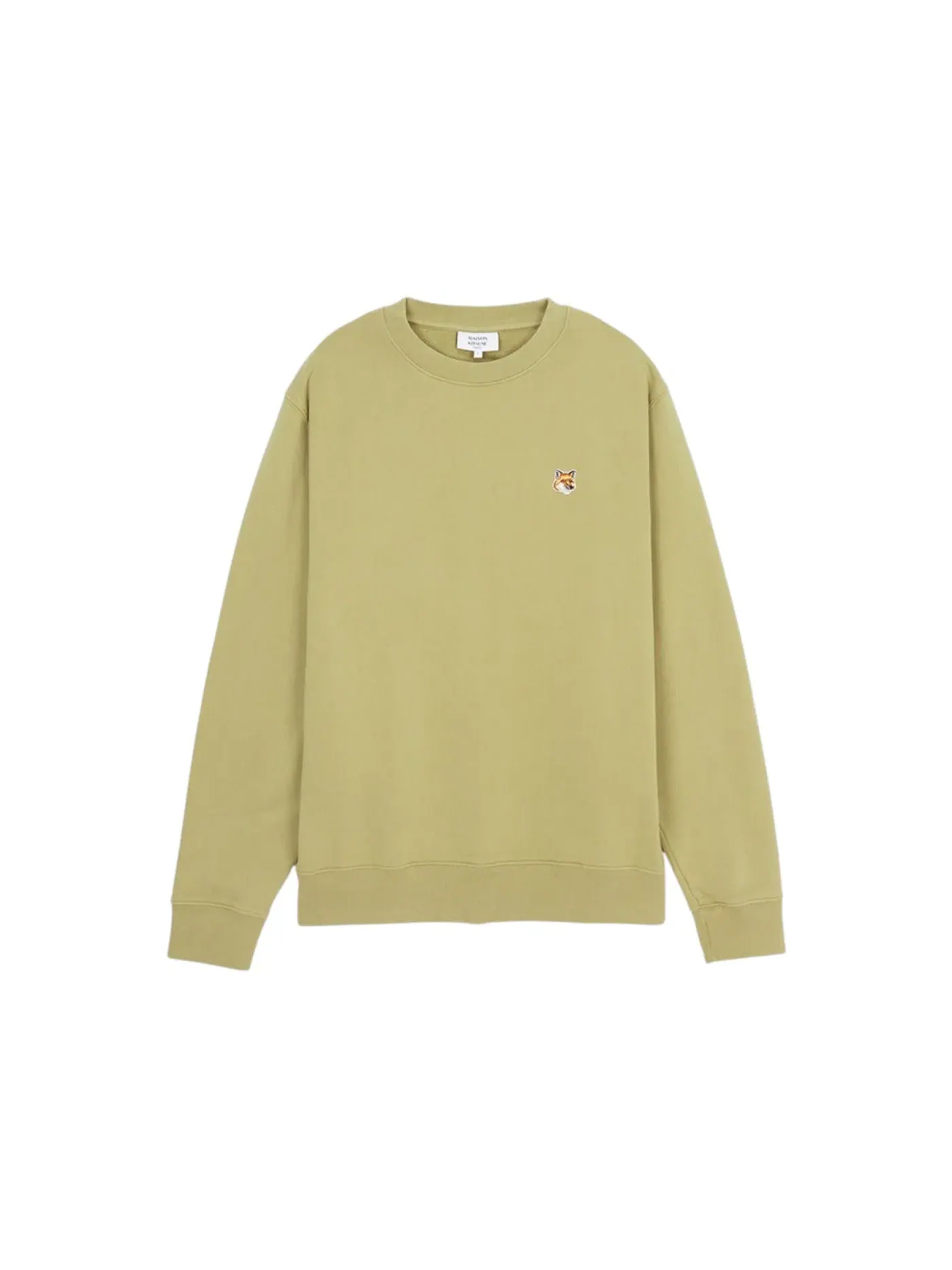 Мужской свитшот с принтом Maison Kitsune — изображение 1 из 1, зеленый