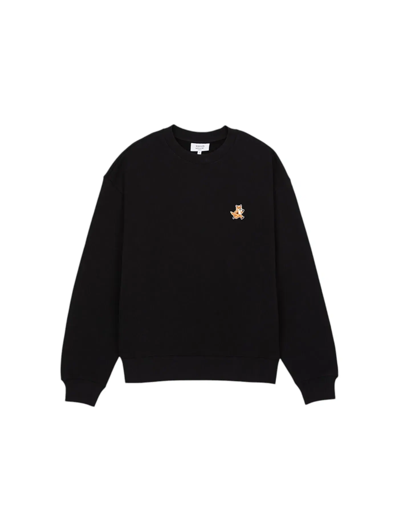 Мужской свитшот с принтом Speedy Fox Maison Kitsune — изображение 1 из 1, черный