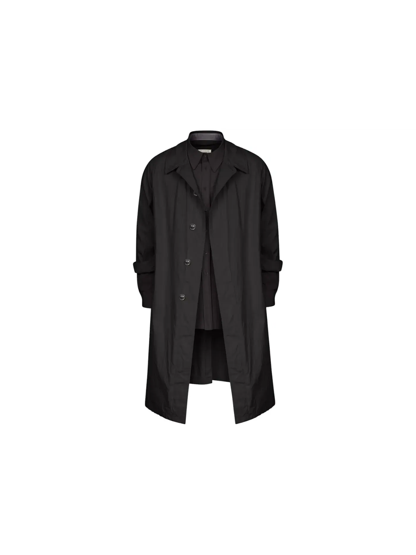 Мужское пальто-тренч Black Maison Margiela — изображение 1 из 1, черный