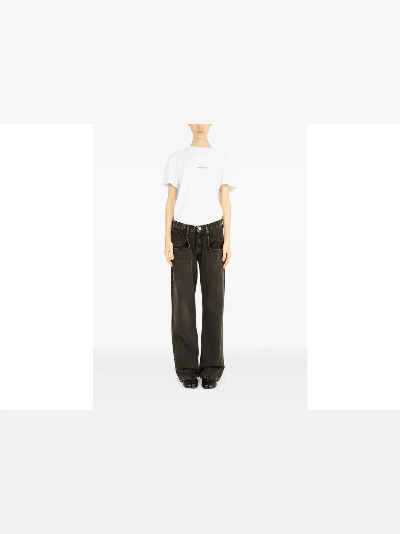 Женские брюки с широкой штаниной 5-Pocket Pants Maison Margiela — изображение 1 из 1, черный