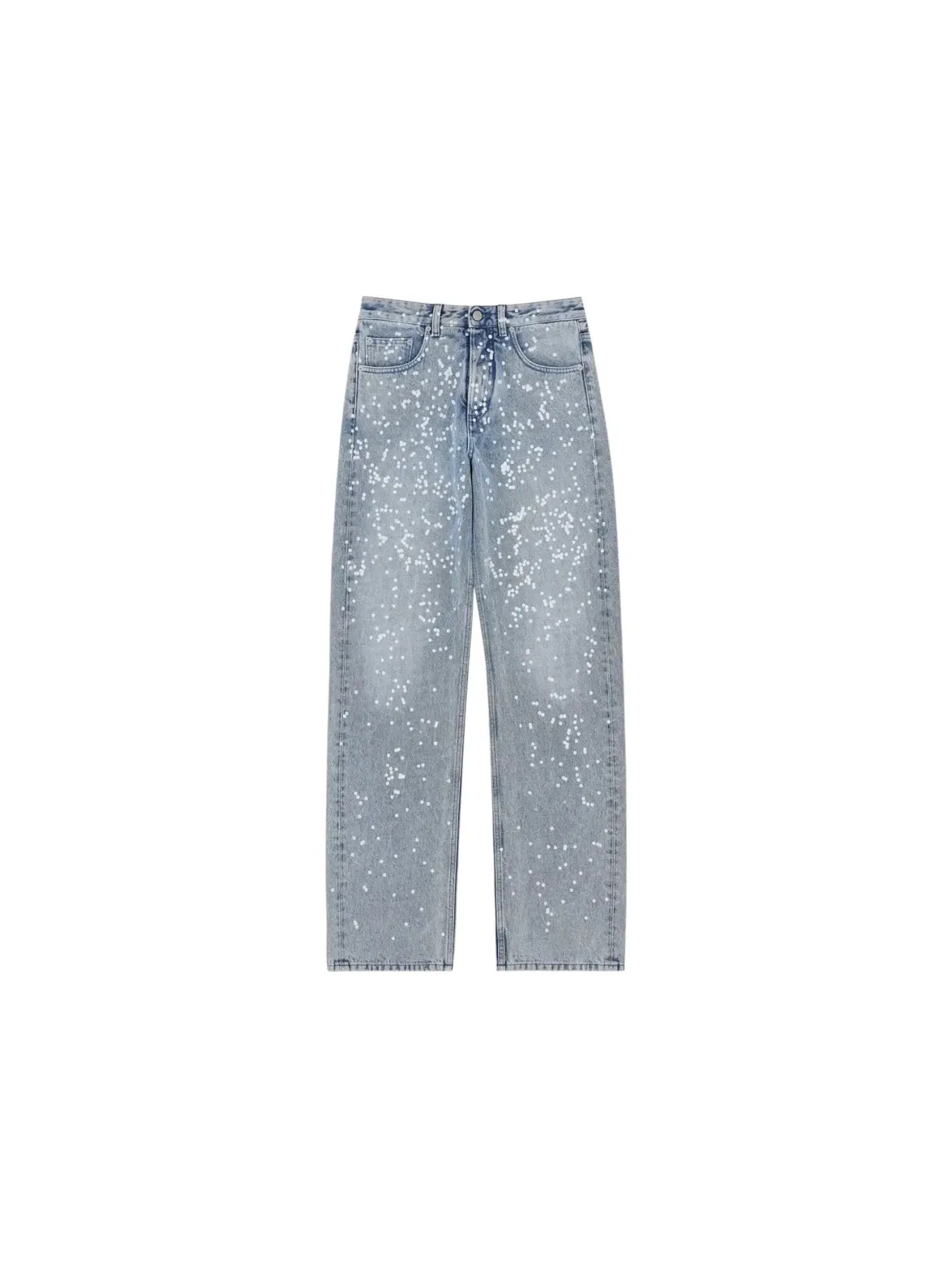 Женские брюки с принтом горошек MM6 5 Pockets Dotted Pants Maison Margiela — изображение 1 из 1, светлый синий