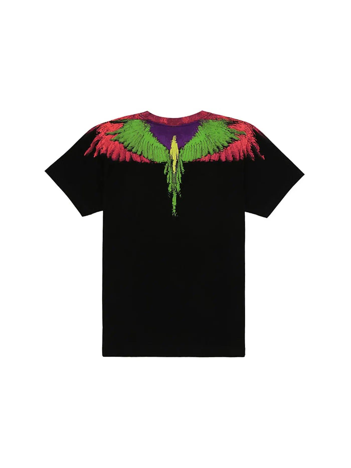Мужская футболка с принтом Wing Marcelo Burlon — изображение 2 из 2, черный зеленый розовый