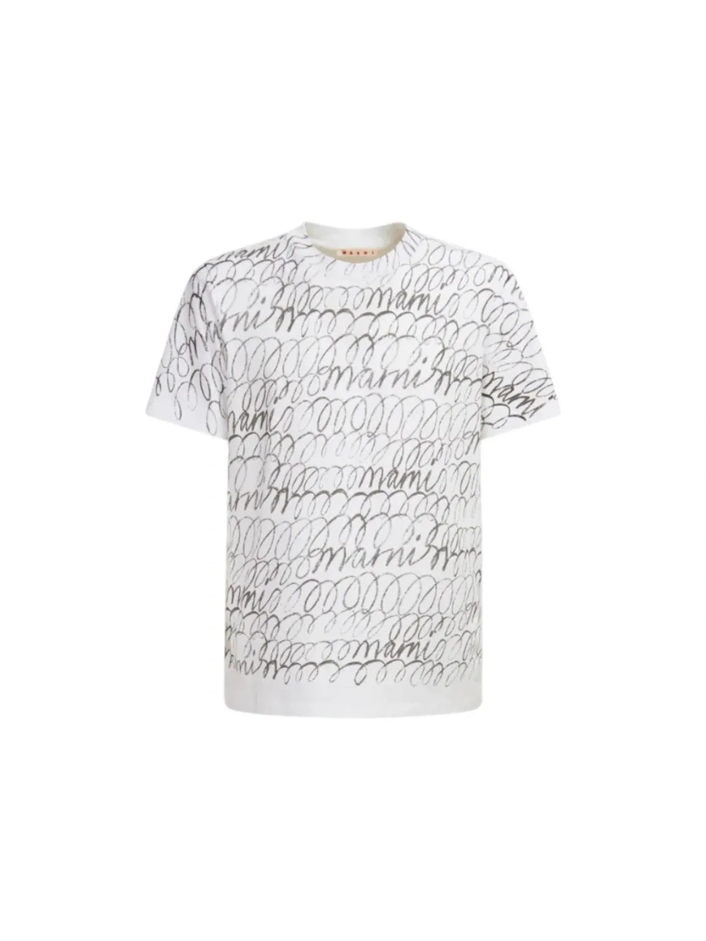 Мужская футболка с принтом Marni Scribbled Motif Organic Cotton T-Shirt Marni — изображение 1 из 1, белый