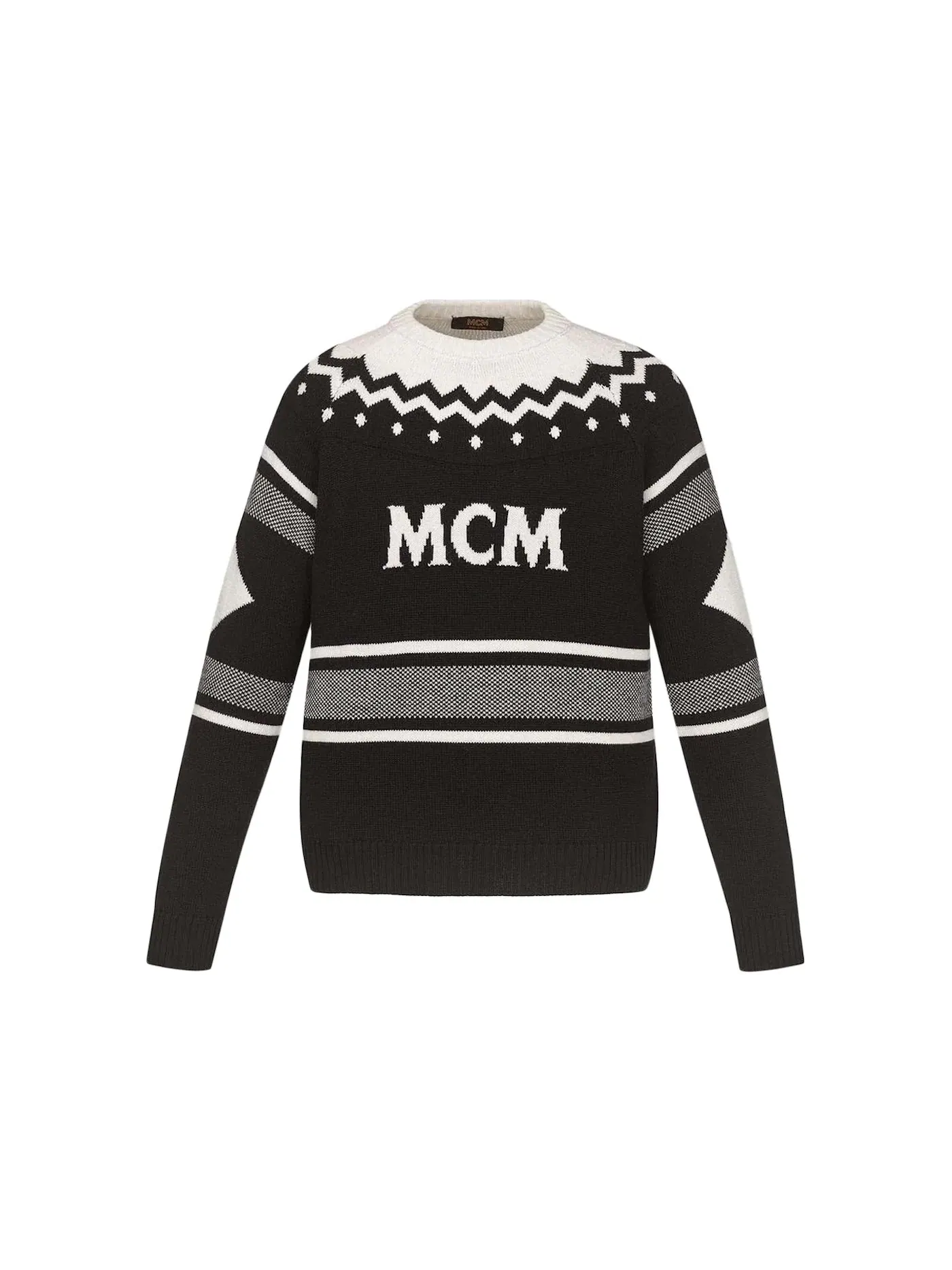 Мужской свитер с логотипом MCM Apres-Ski Logo Knit — изображение 1 из 2, черный/белый
