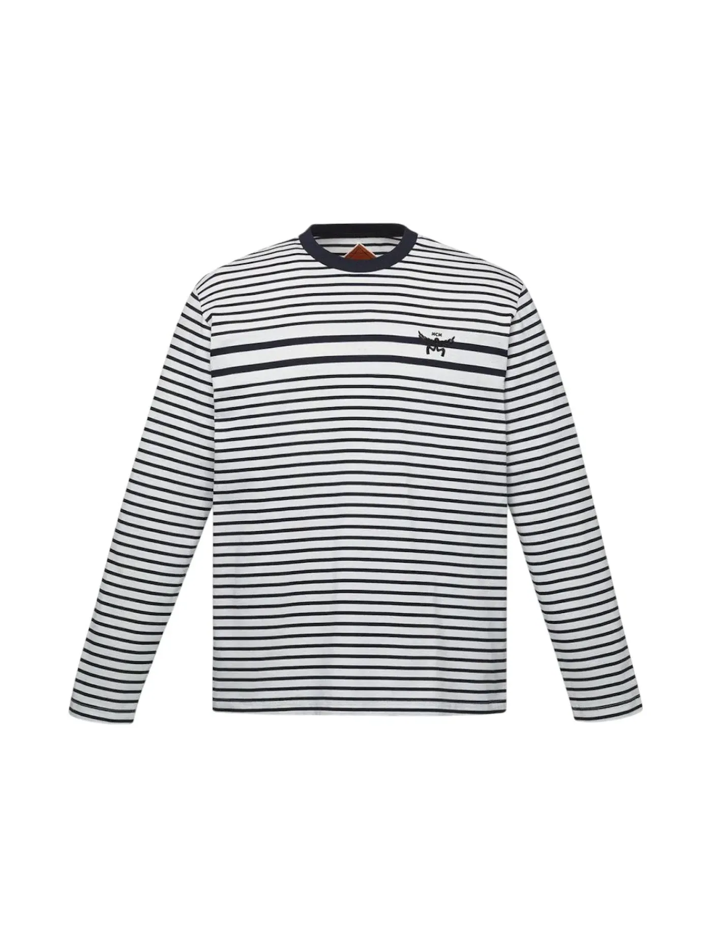 Мужская футболка с длинным рукавом MCM Logo Stripe Long Sleeve T-shirt MCM — изображение 1 из 2, белый черный