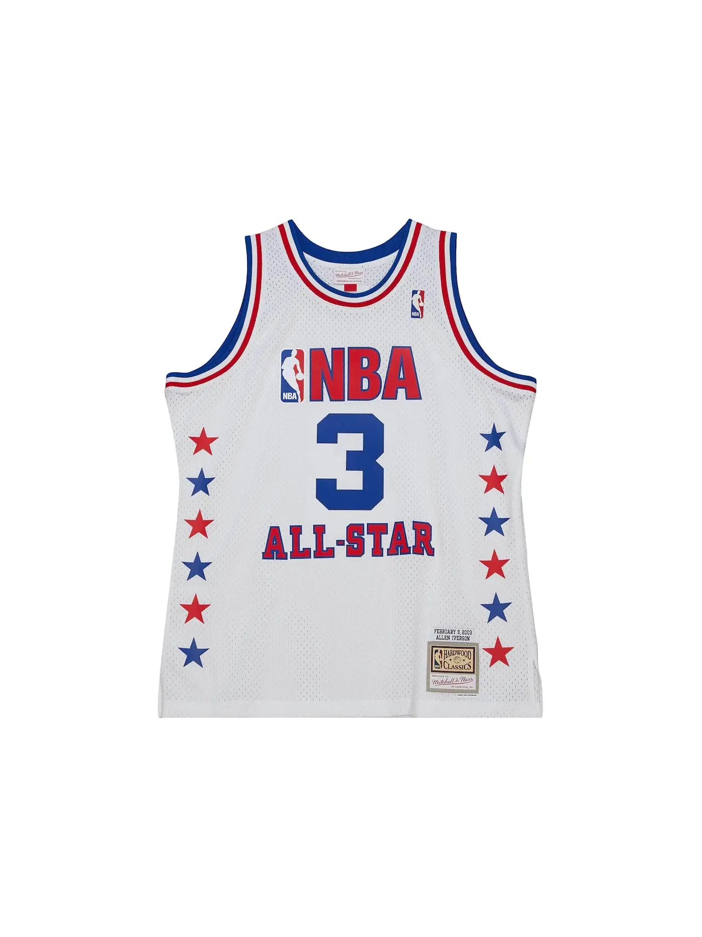 Мужская джерси с длинным рукавом Allen Iverson All Star East 2003-04 Swingman Mitchell & Ness — изображение 1 из 2, белый