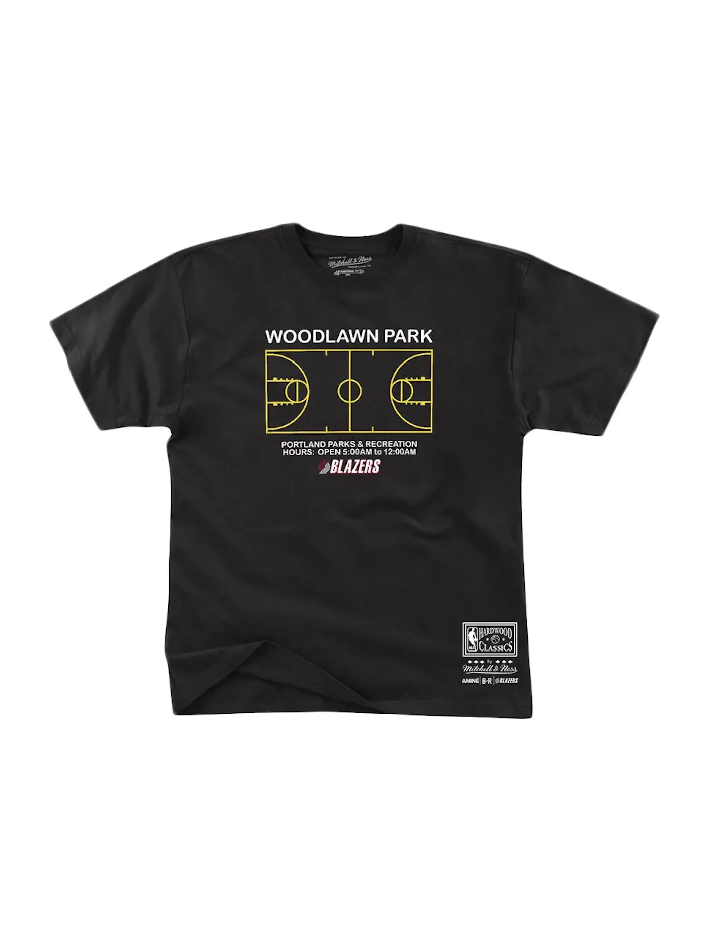 Мужская футболка с принтом Amine x Portland Trail Blazers Mitchell & Ness — изображение 1 из 2, черный
