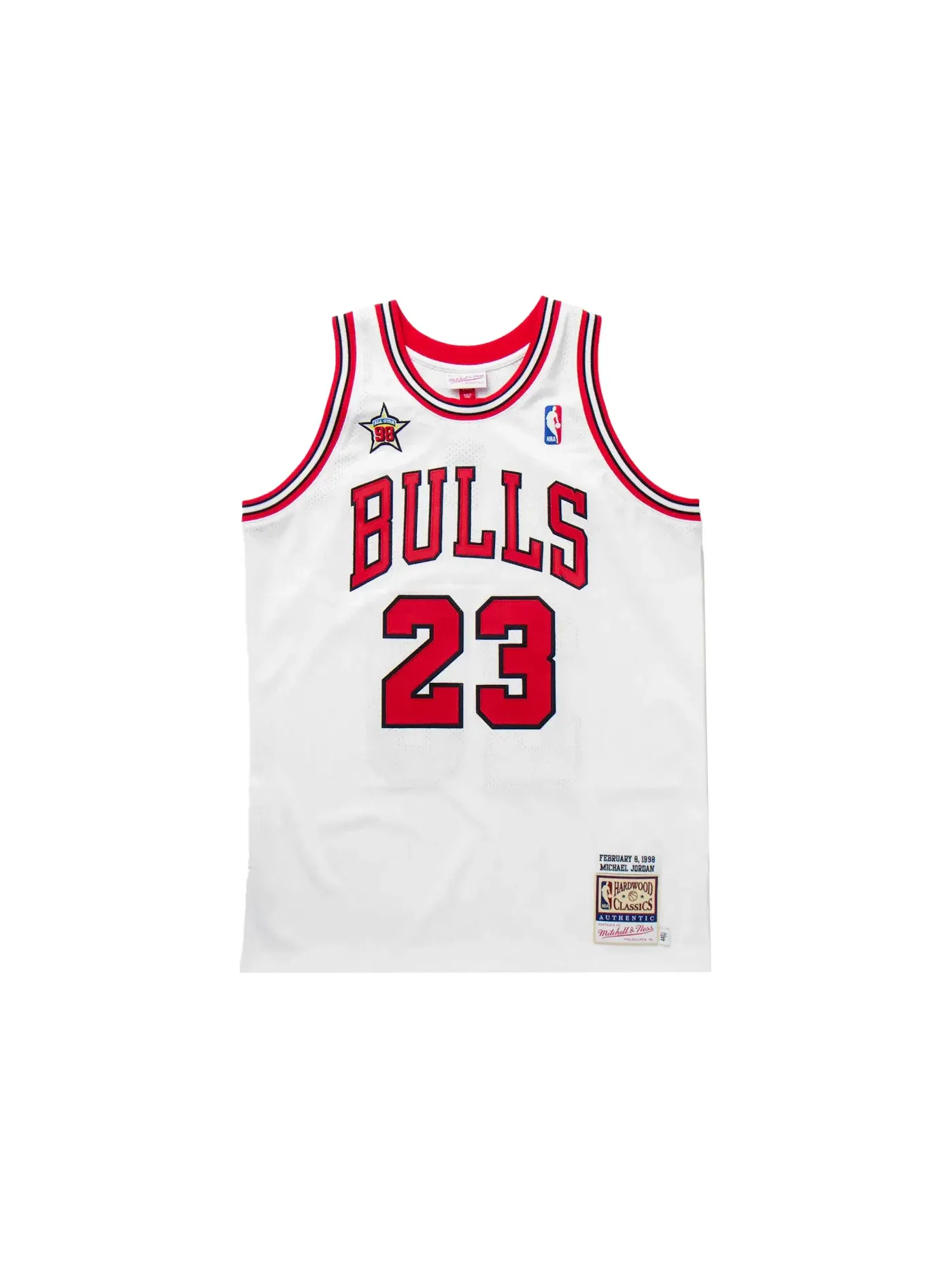 Мужская джерси с принтом Chicago Bulls 1998-99 Michael Jordan Authentic Jersey Mitchell & Ness — изображение 1 из 2, белый